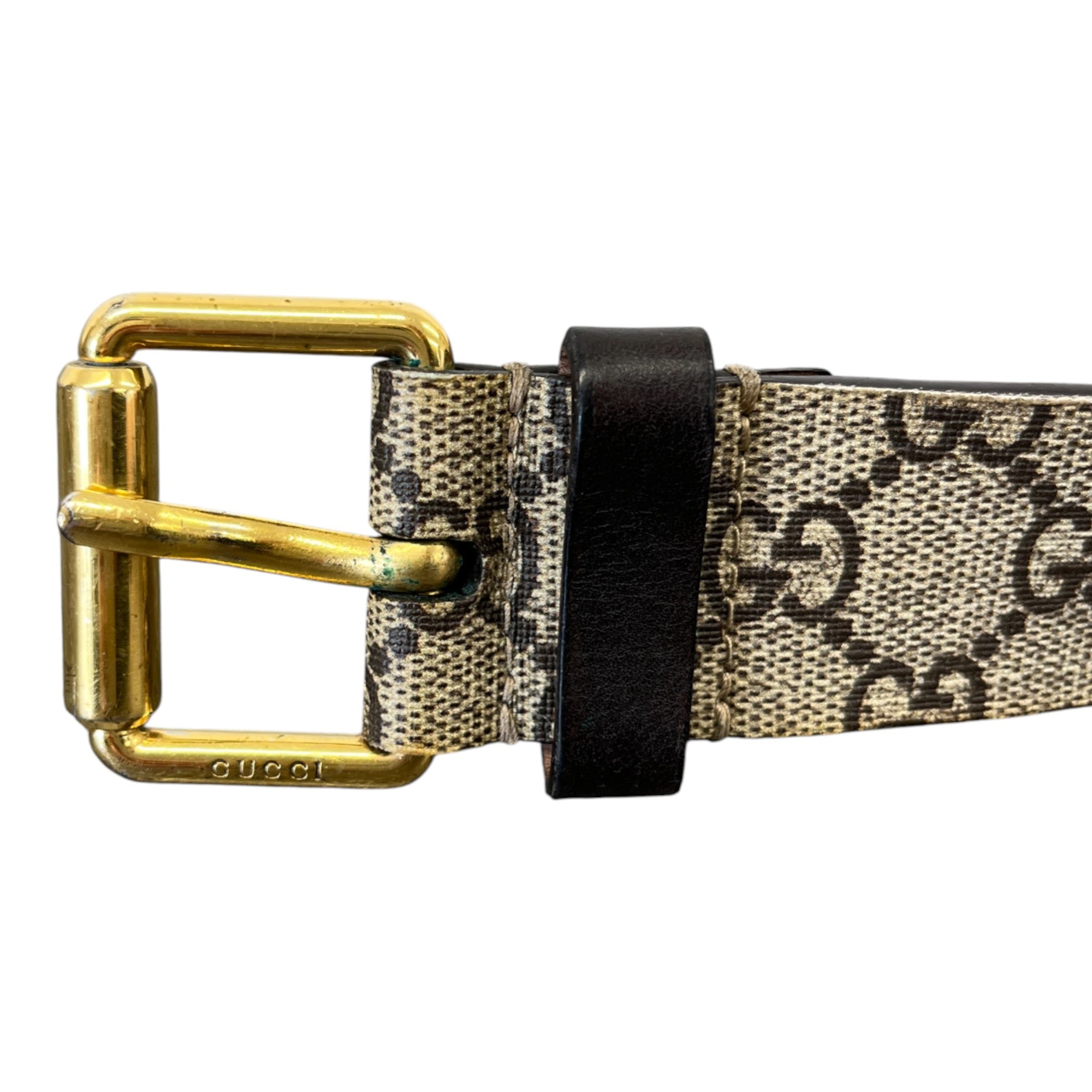 Men's Gg Supreme Tiger Print Belt Beige Size 85CM / UK 10