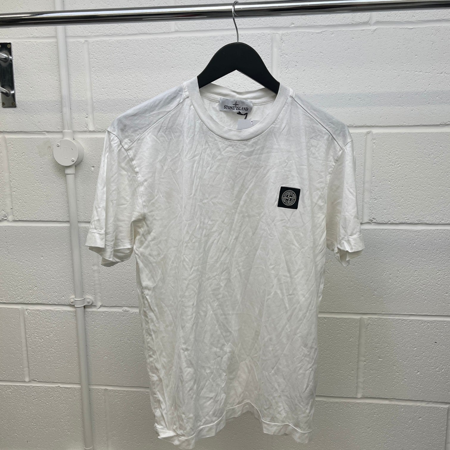 Men's Compass Logo Patch T-Shirt White Size M