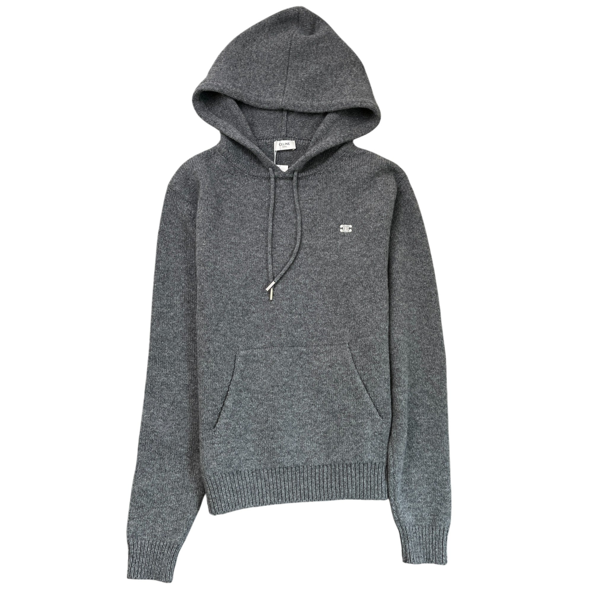 Men's Embroidered Logo Hoodie Grey Size M