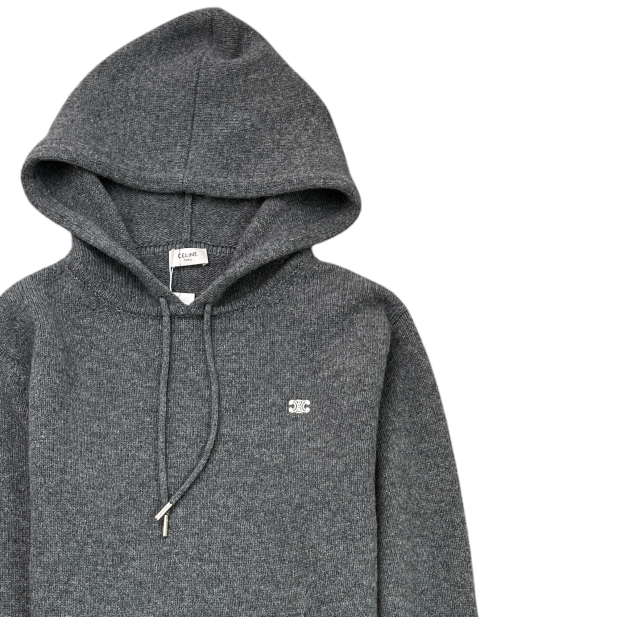 Men's Embroidered Logo Hoodie Grey Size M