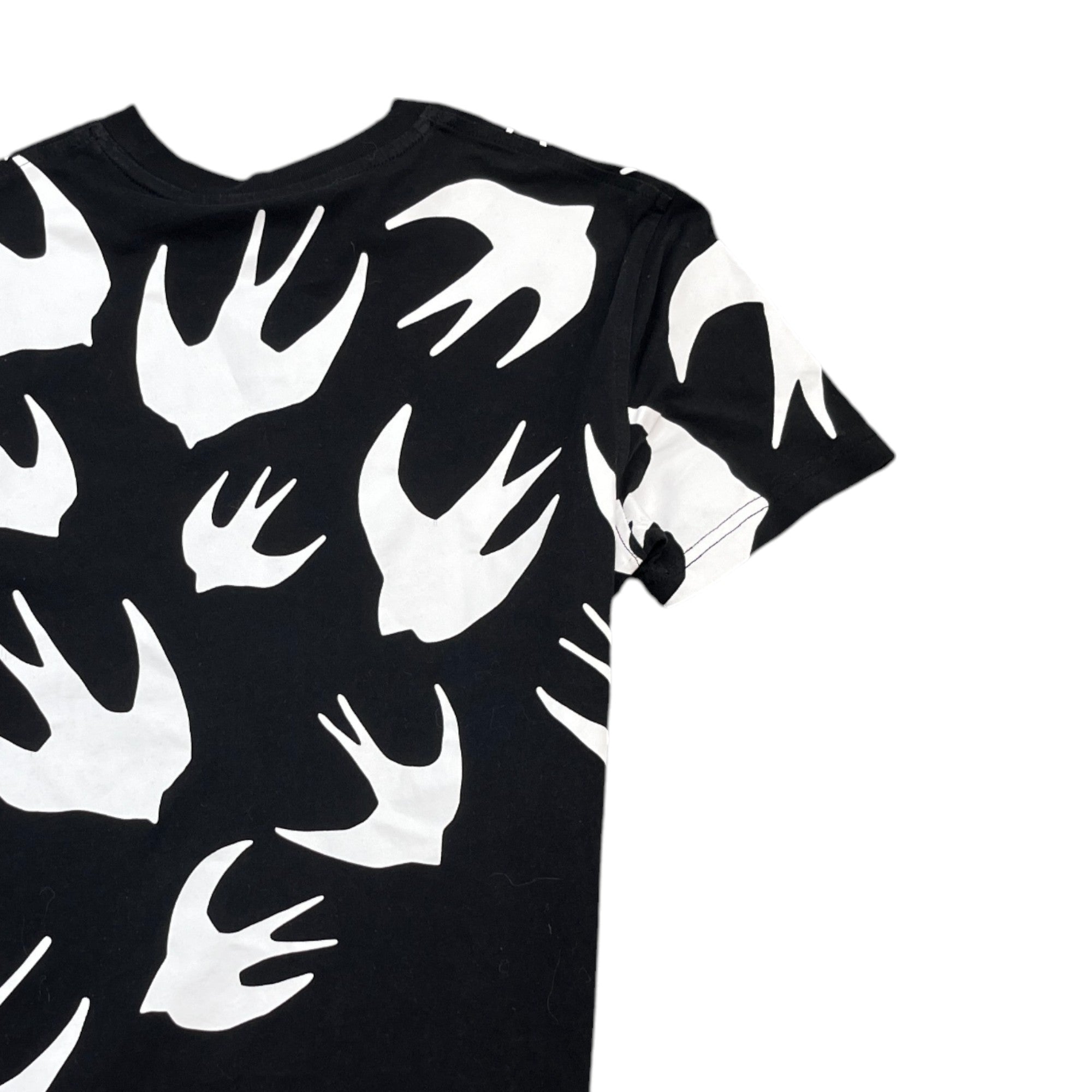 Men's Swallow Print T-Shirt Black Size XXS