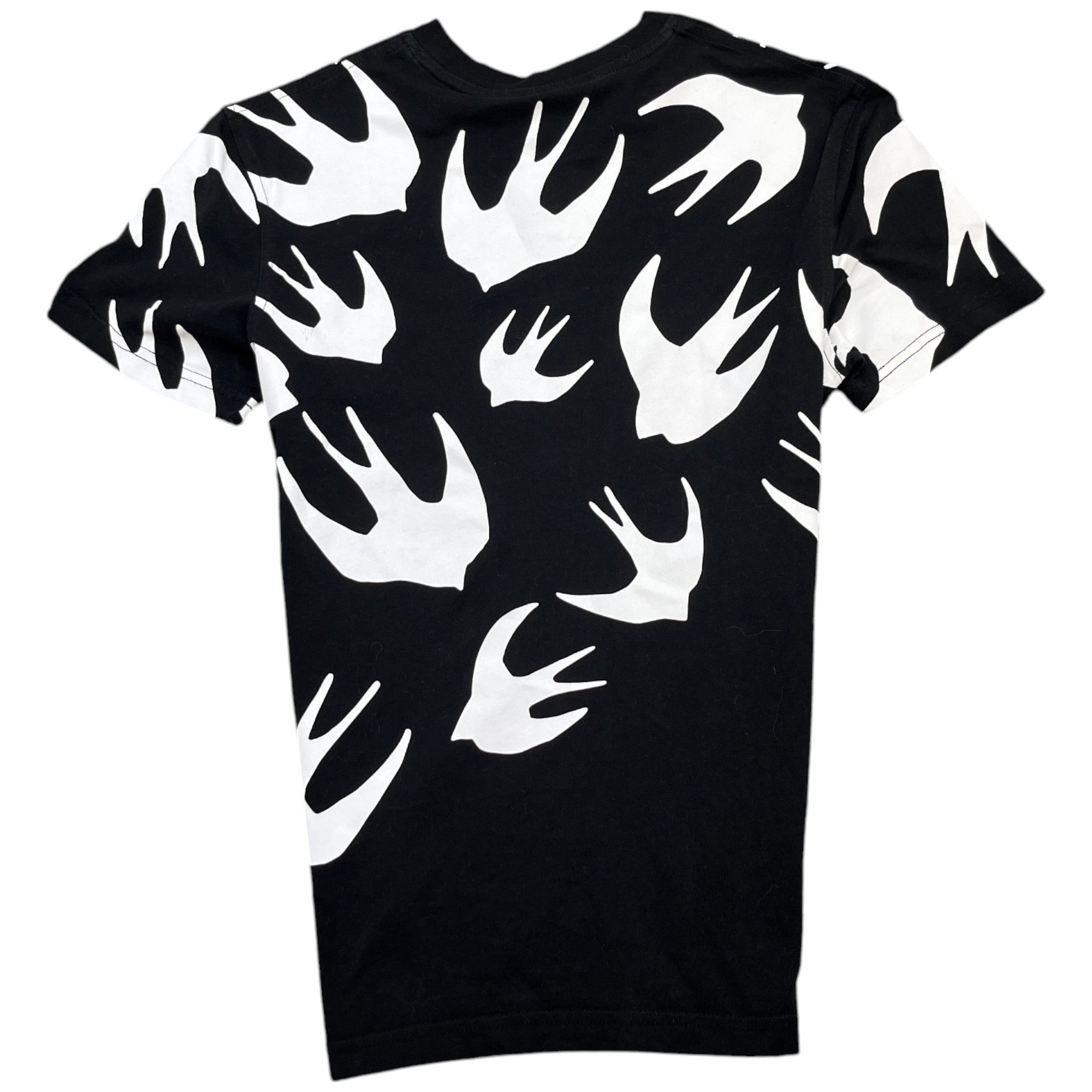 Men's Swallow Print T-Shirt Black Size XXS