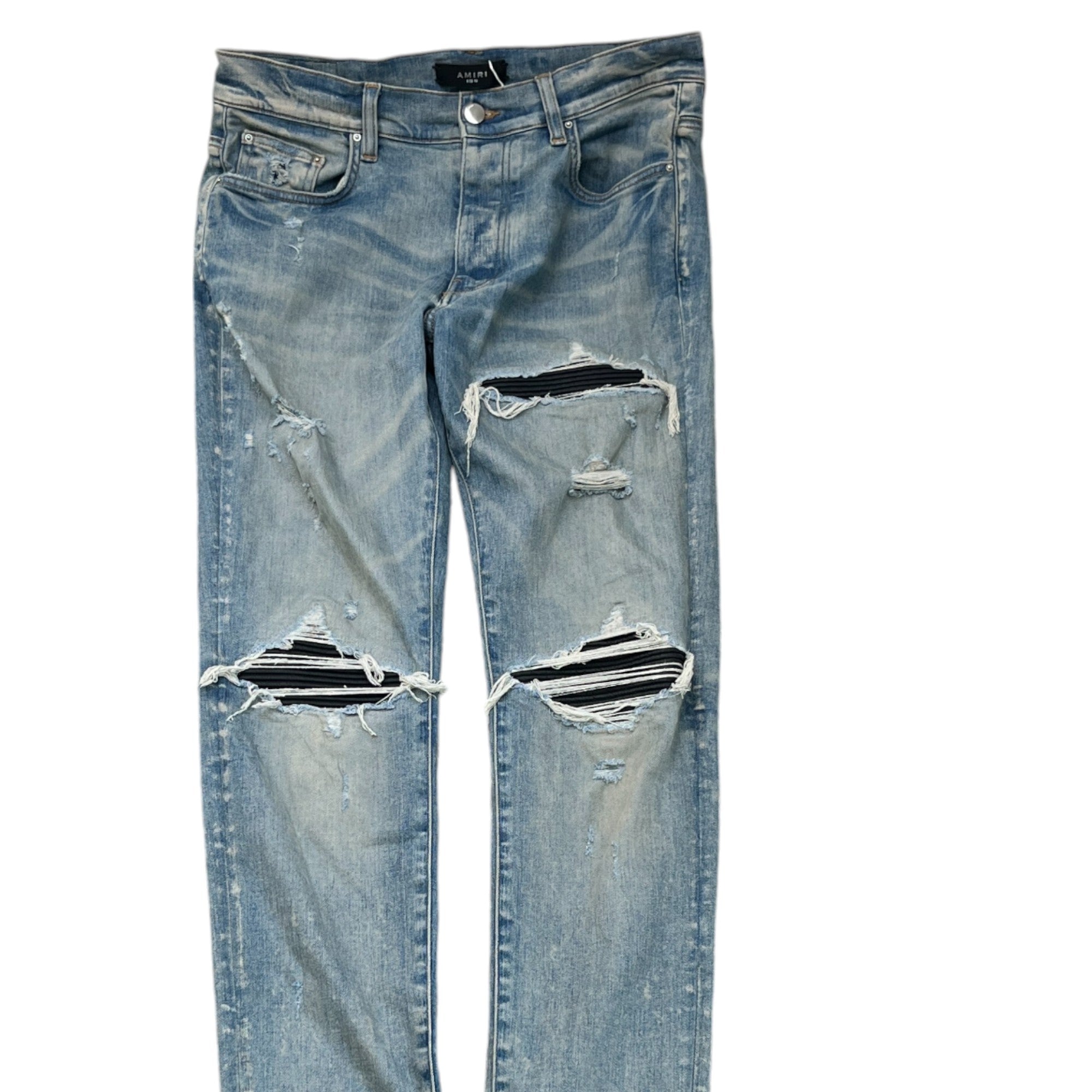 Men's Mx1 Panelled Distressed Jeans Blue Size Waist 32"