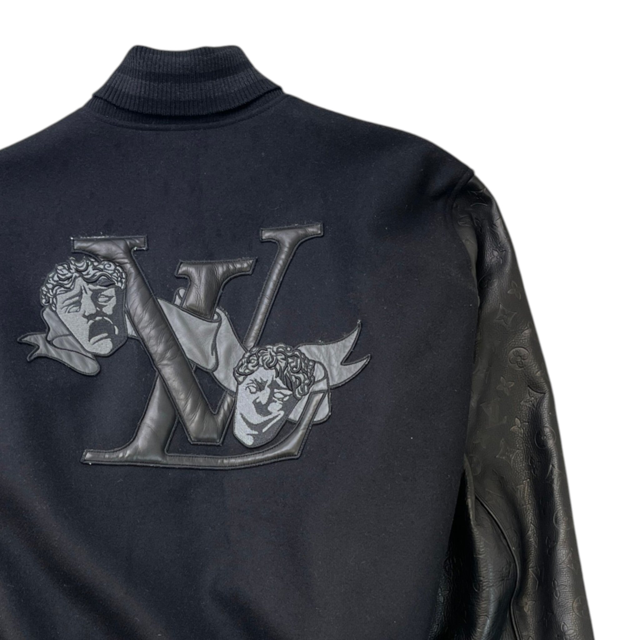 Men's Embossed Monogram Varsity Jacket Black Size IT 52 / XL