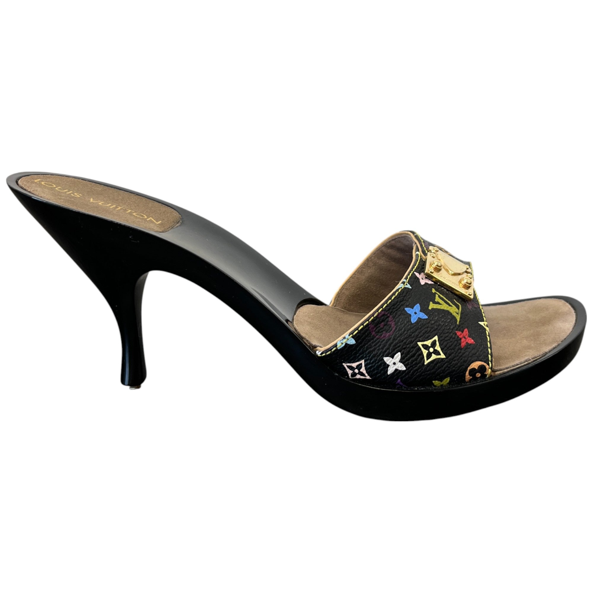Women's Multicolor Monogram Murakami Heels Black Size EU 38 / UK 5