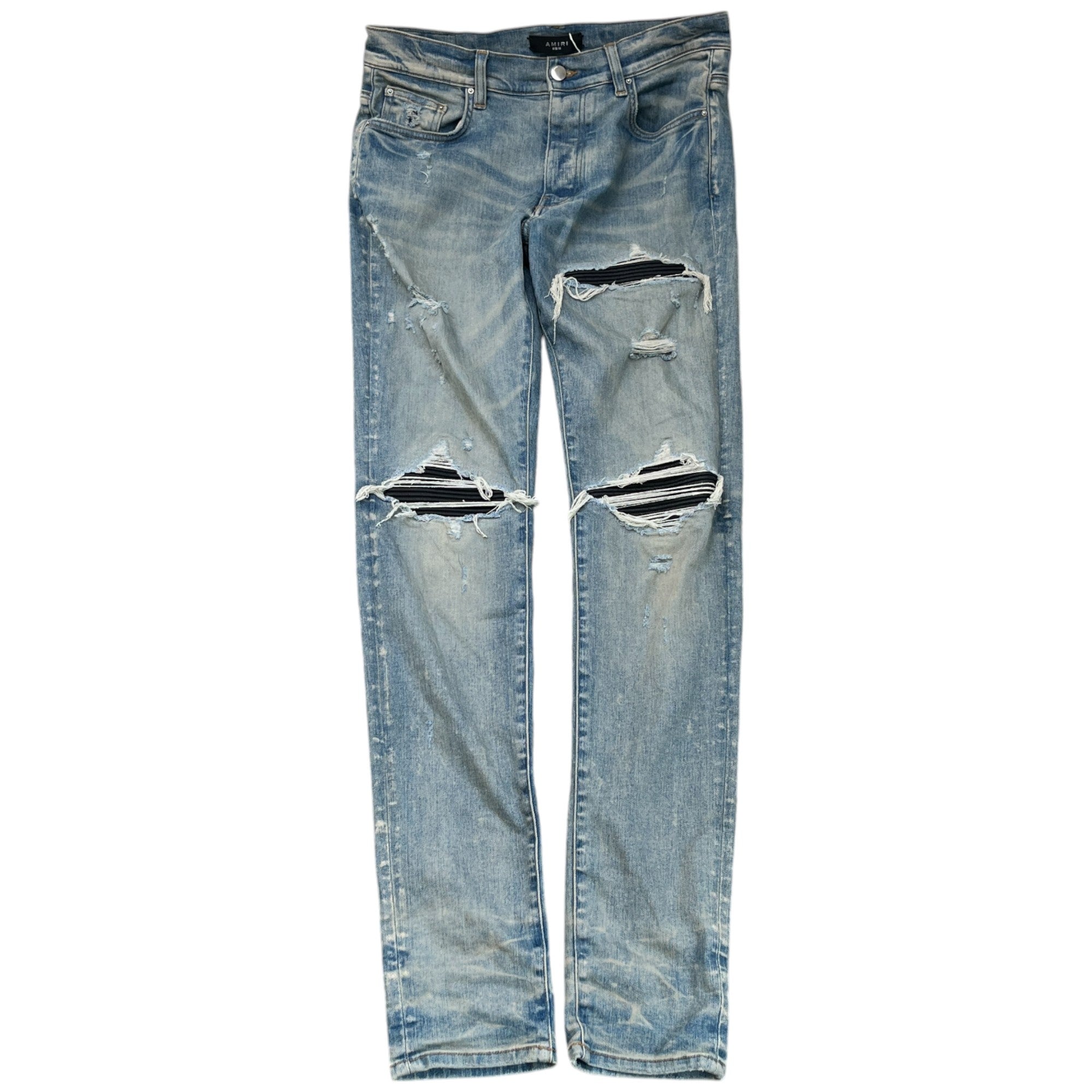 Men's Mx1 Panelled Distressed Jeans Blue Size Waist 32"