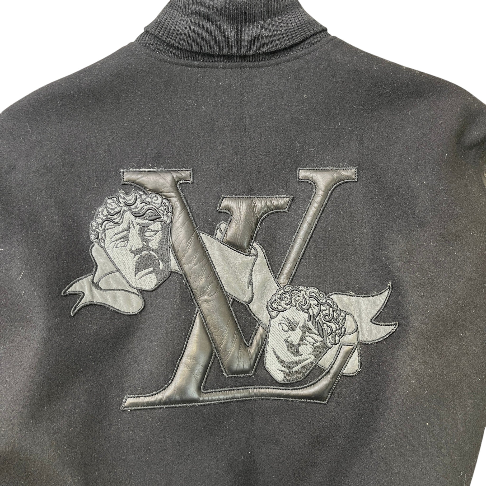 Men's Embossed Monogram Varsity Jacket Black Size IT 52 / XL