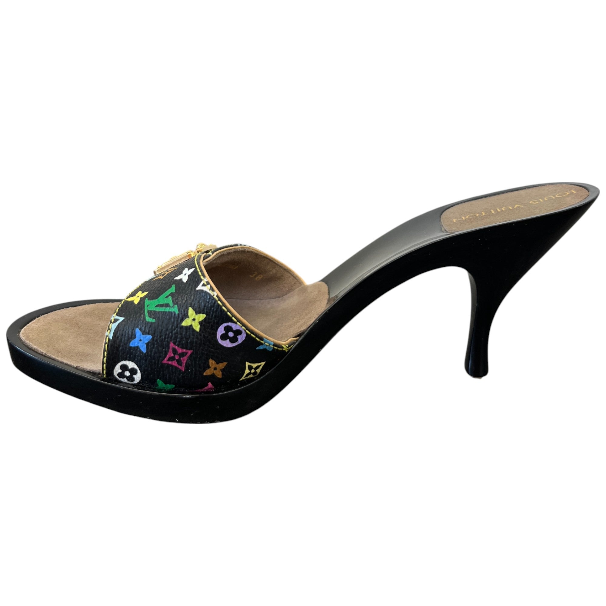 Women's Multicolor Monogram Murakami Heels Black Size EU 38 / UK 5