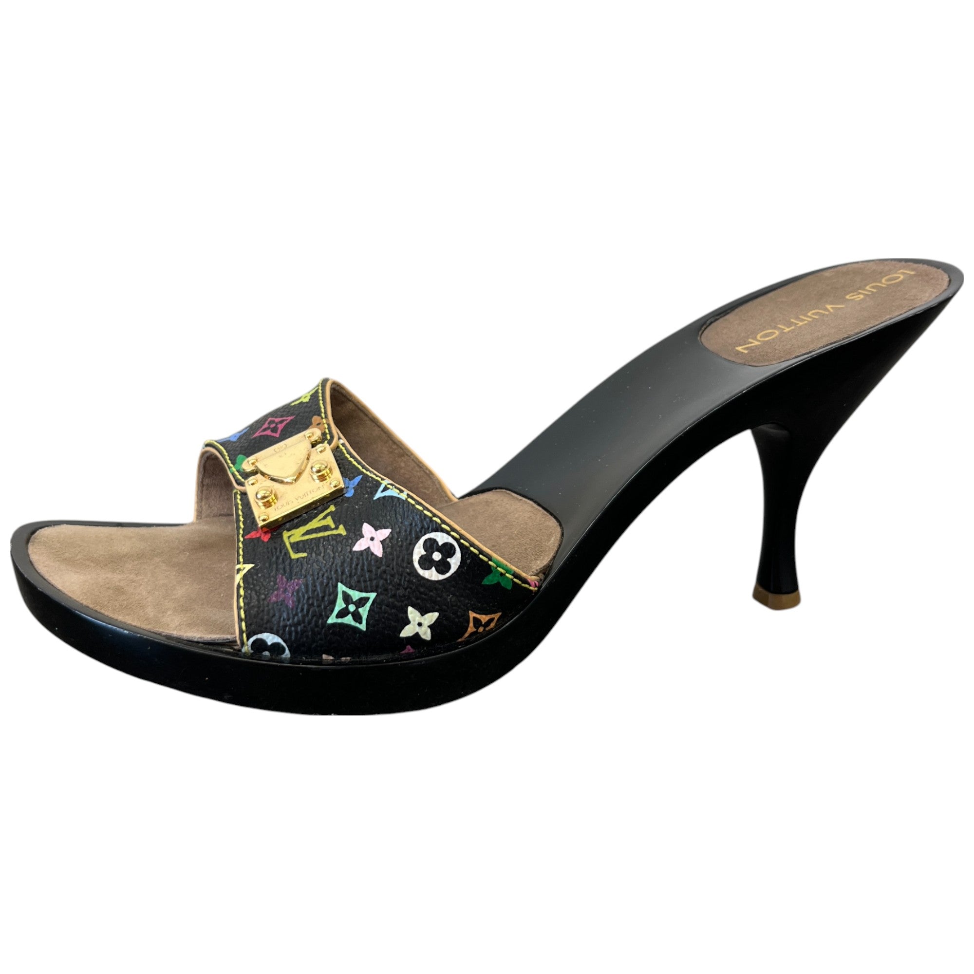 Women's Multicolor Monogram Murakami Heels Black Size EU 38 / UK 5