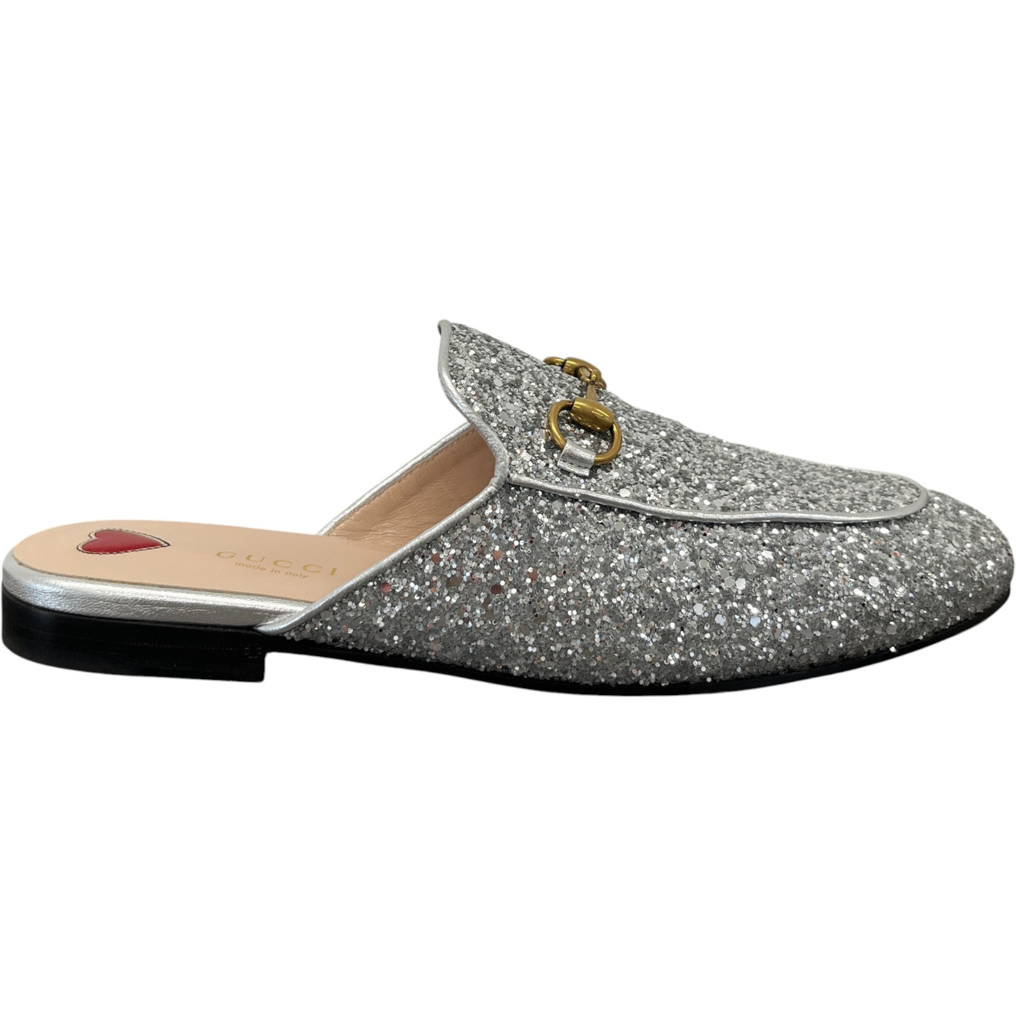 Women's Princetown Glitter Loafers Silver Size EU 38 / UK 5