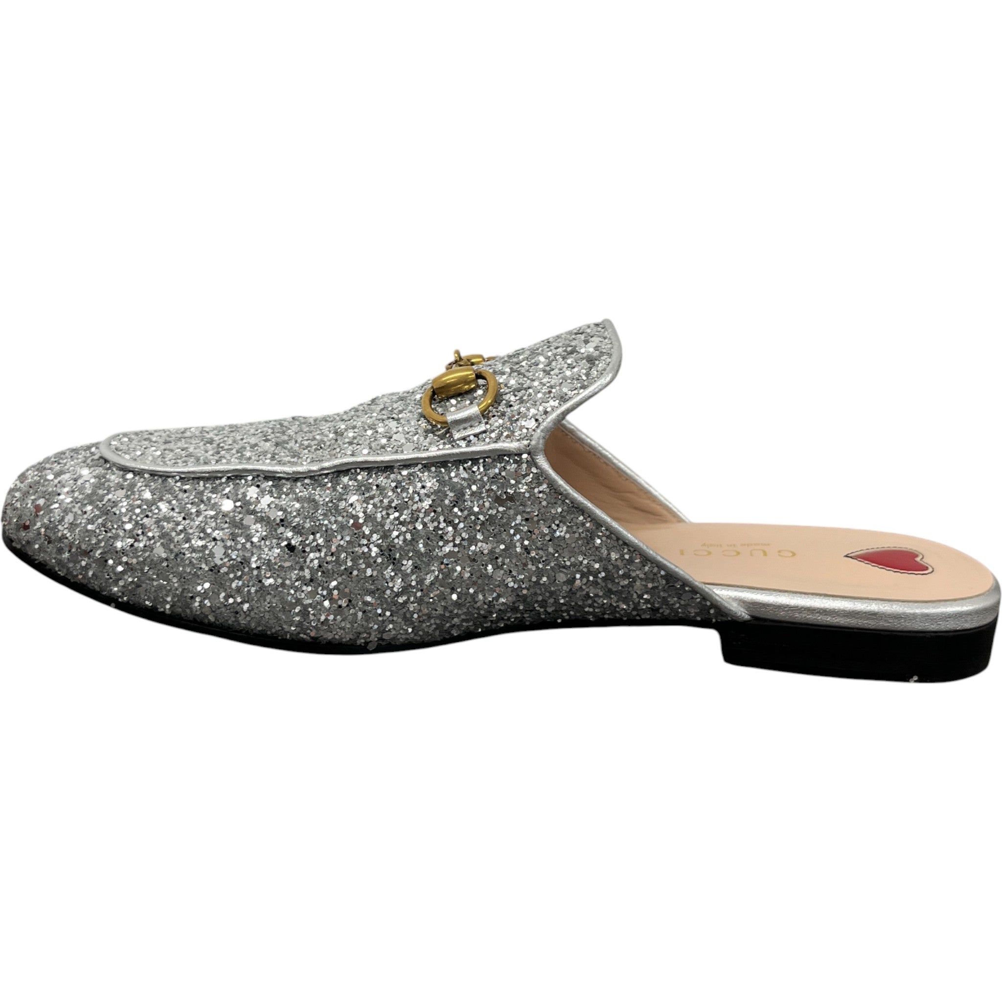 Women's Princetown Glitter Loafers Silver Size EU 38 / UK 5