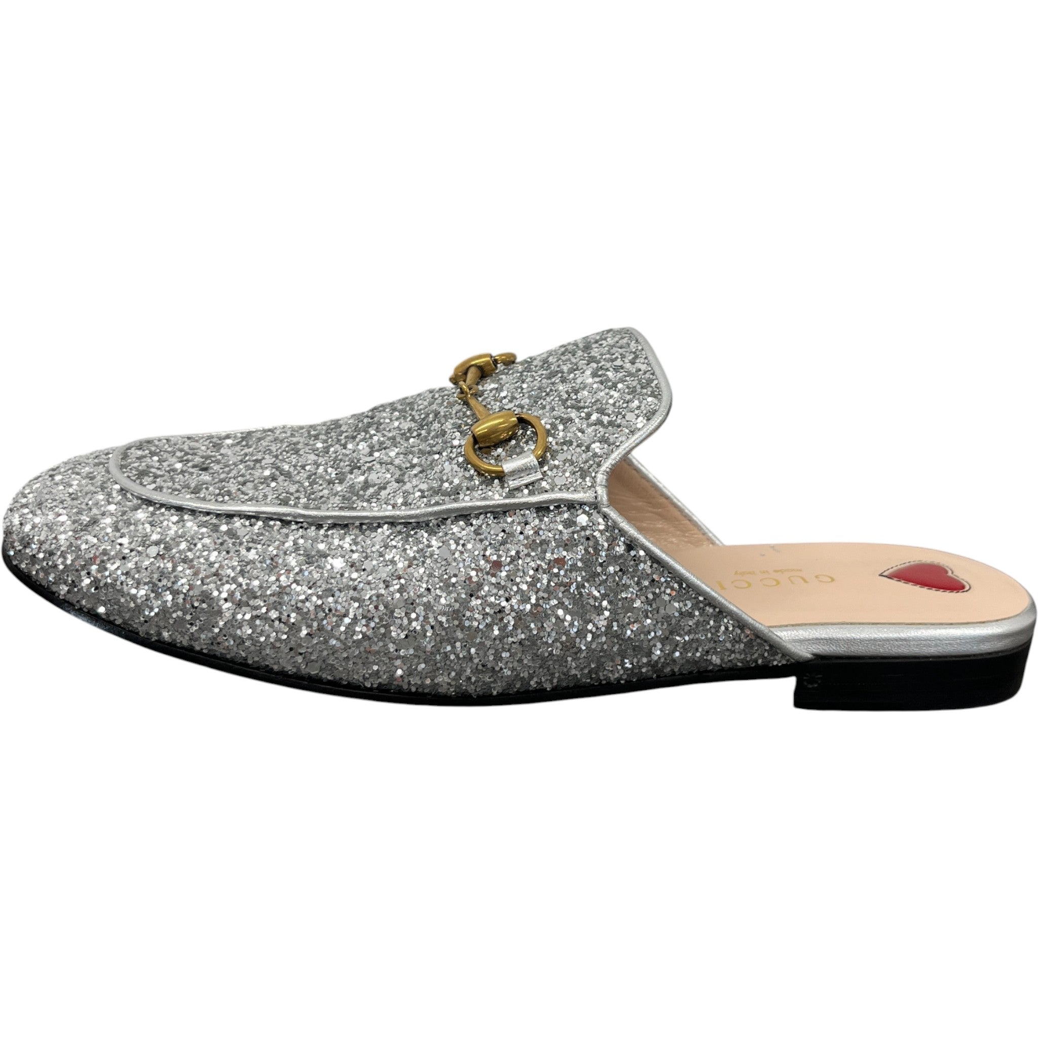 Women's Princetown Glitter Loafers Silver Size EU 38 / UK 5