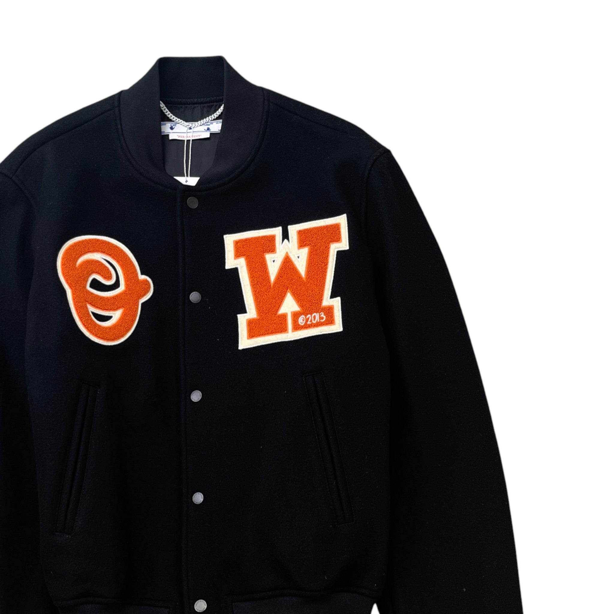 Men's Logo Varsity Jacket Black Size XL