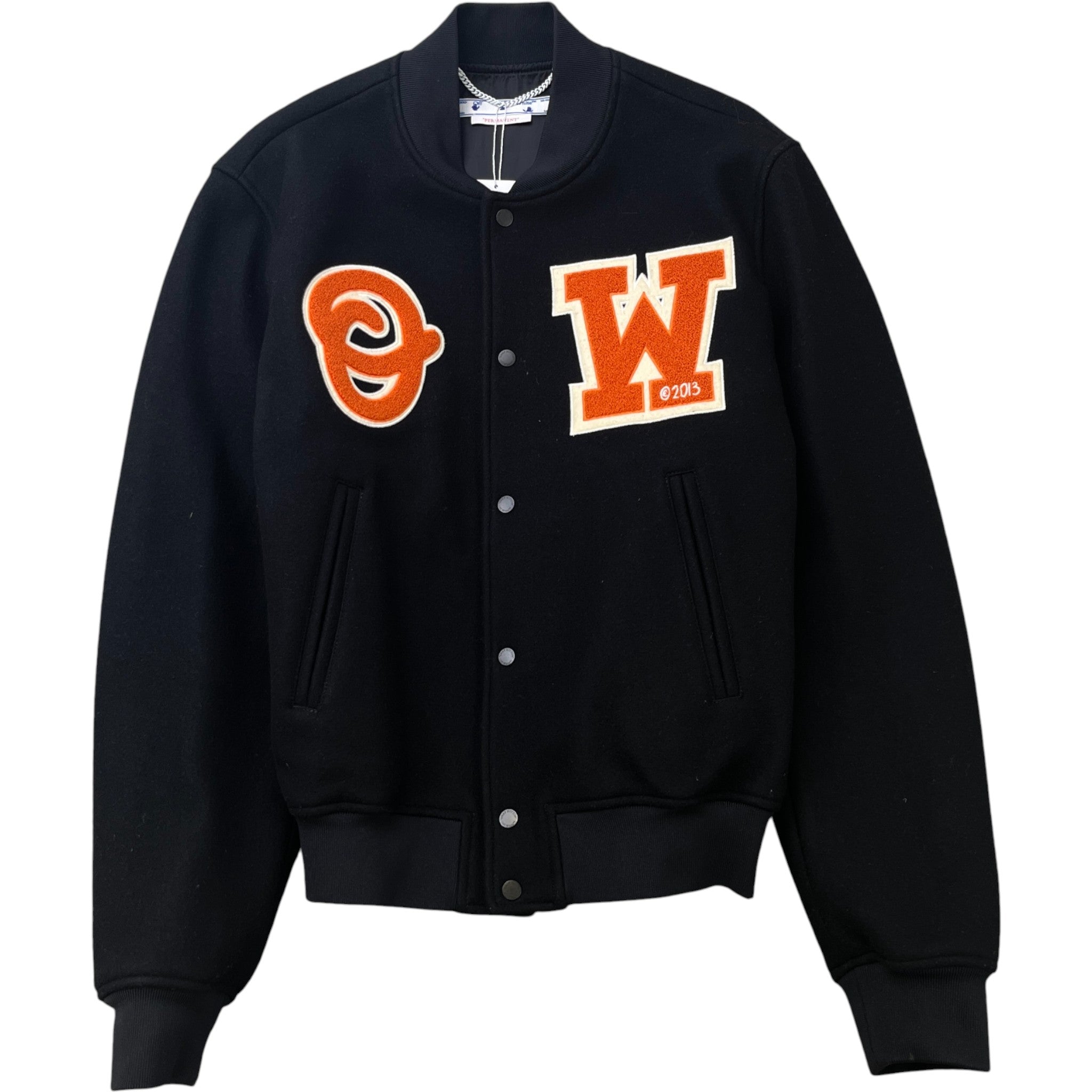 Men's Logo Varsity Jacket Black Size XL