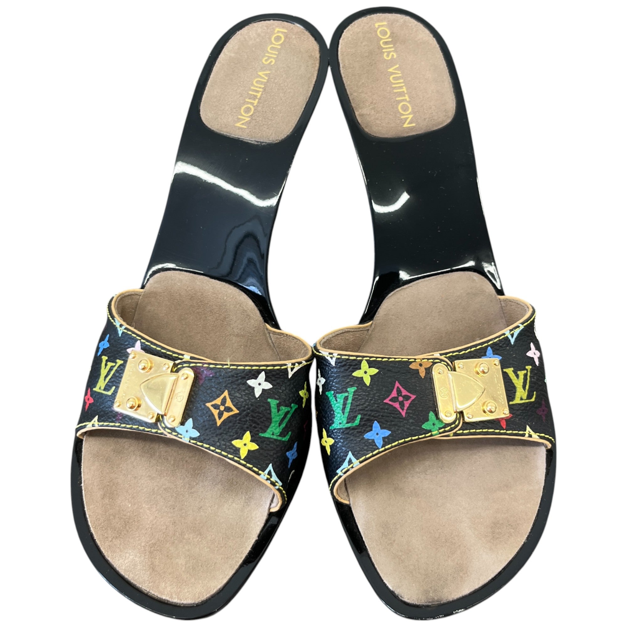 Women's Multicolor Monogram Murakami Heels Black Size EU 38 / UK 5