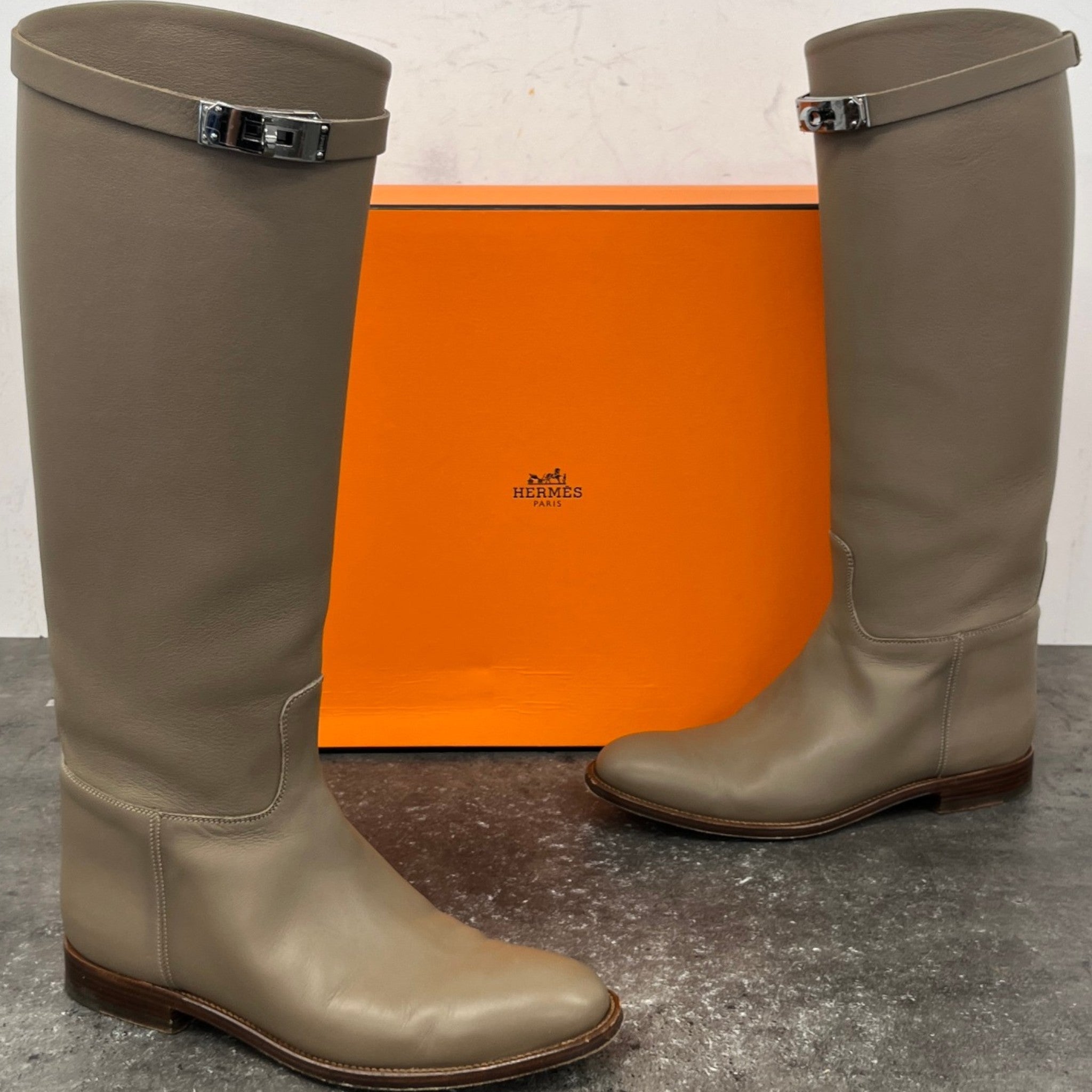 Women's Jumping High Boots Beige Size EU 38 / UK 5