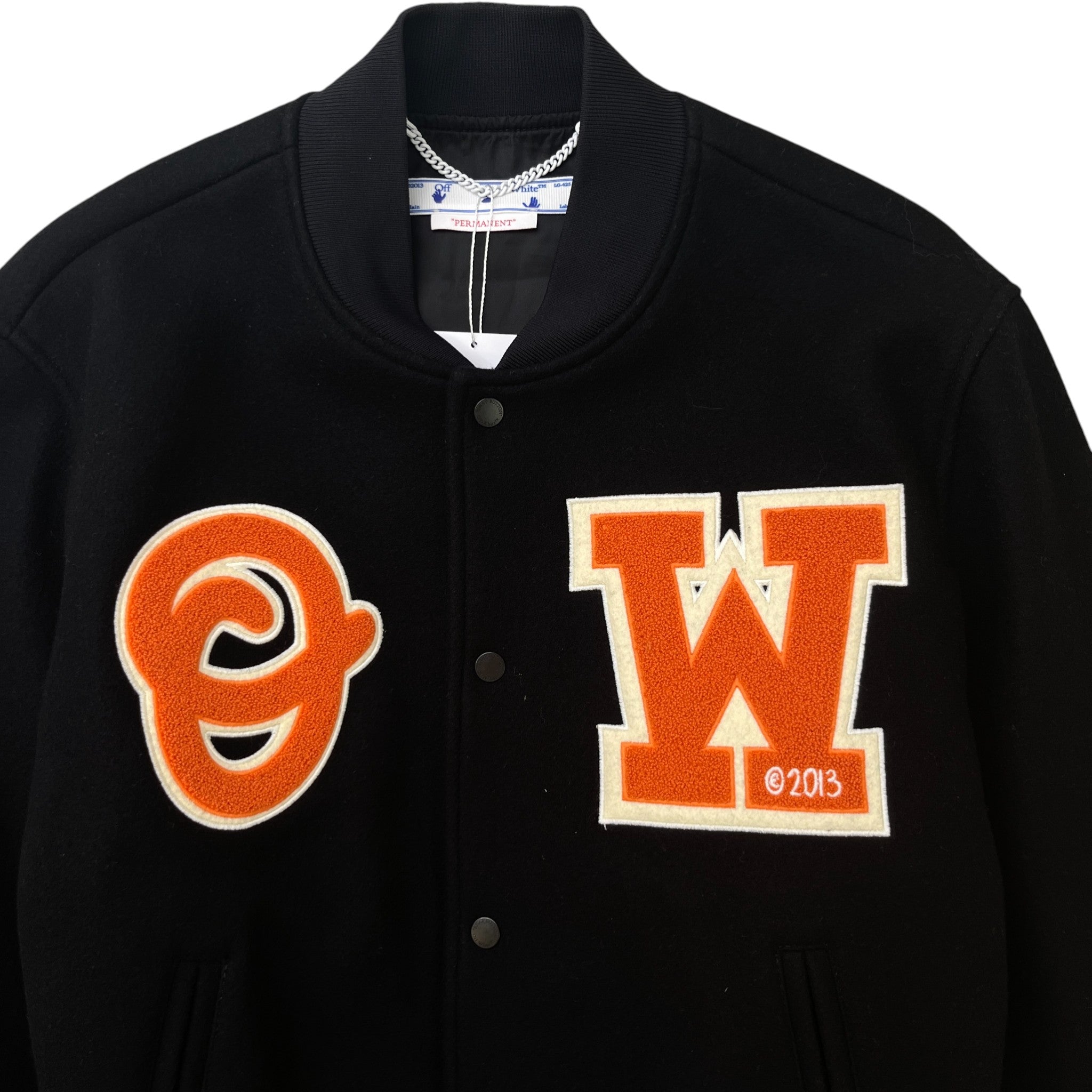 Men's Logo Varsity Jacket Black Size XL