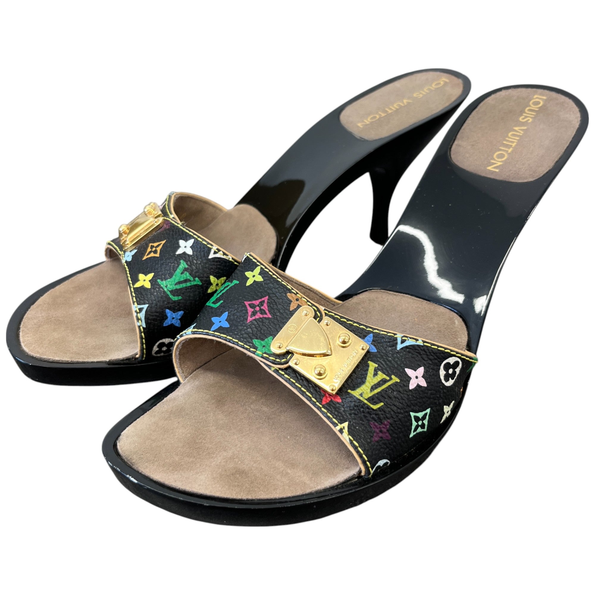 Women's Multicolor Monogram Murakami Heels Black Size EU 38 / UK 5