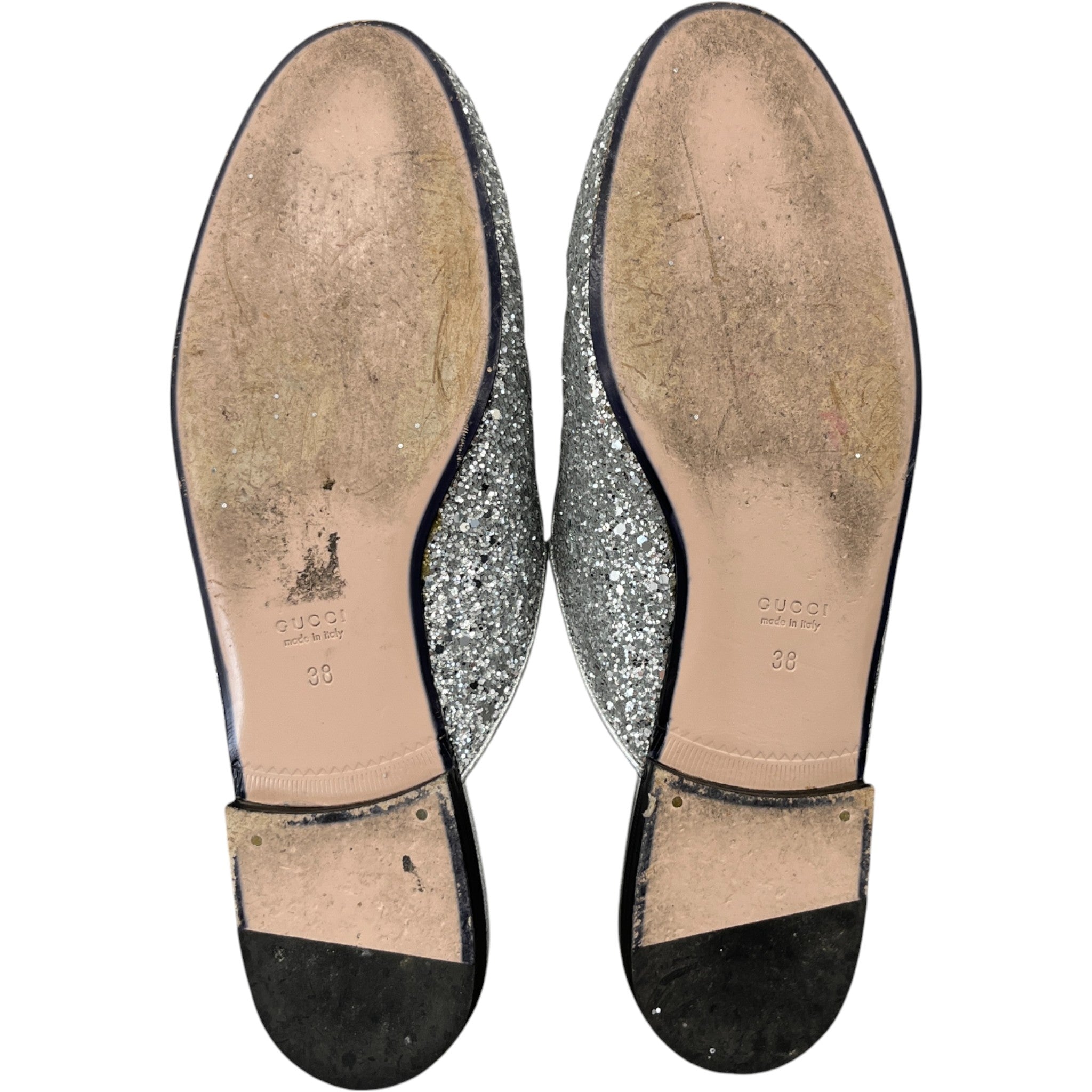 Women's Princetown Glitter Loafers Silver Size EU 38 / UK 5