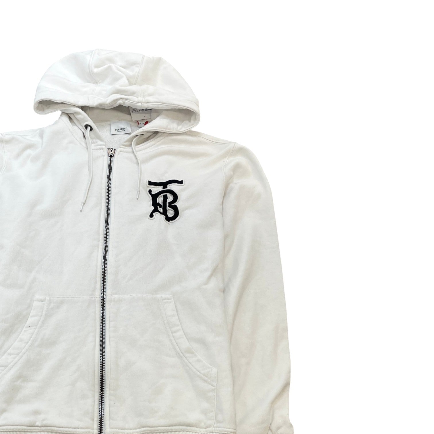 Men's Embroidered Logo Hoodie White Size M