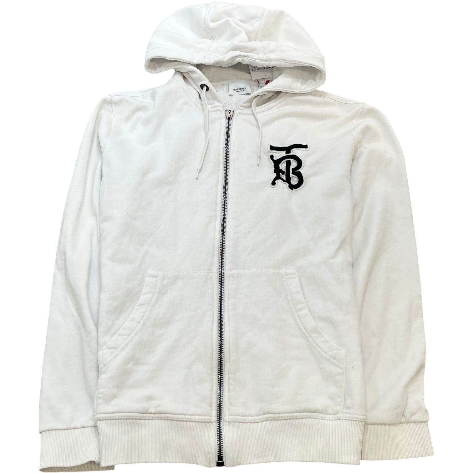 Men's Embroidered Logo Hoodie White Size M