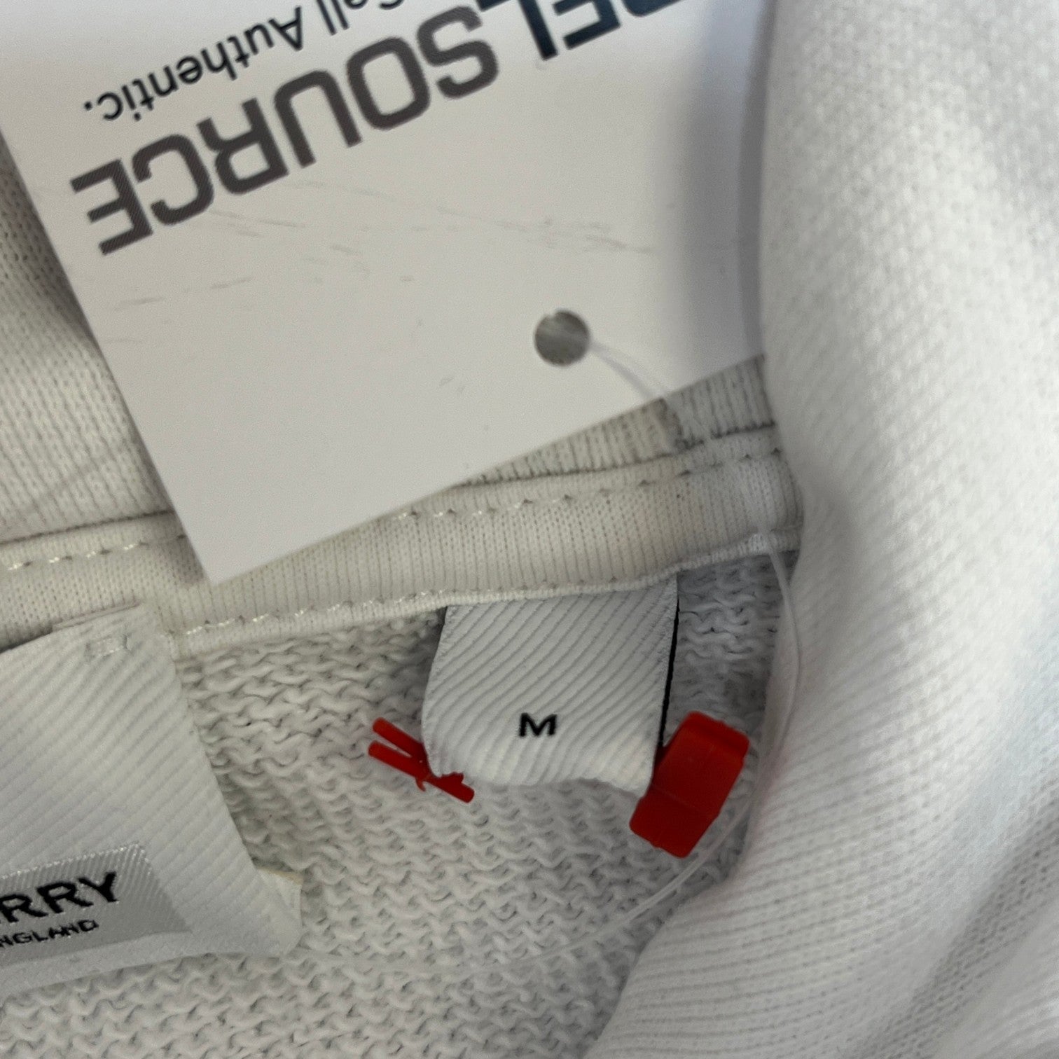 Men's Embroidered Logo Hoodie White Size M