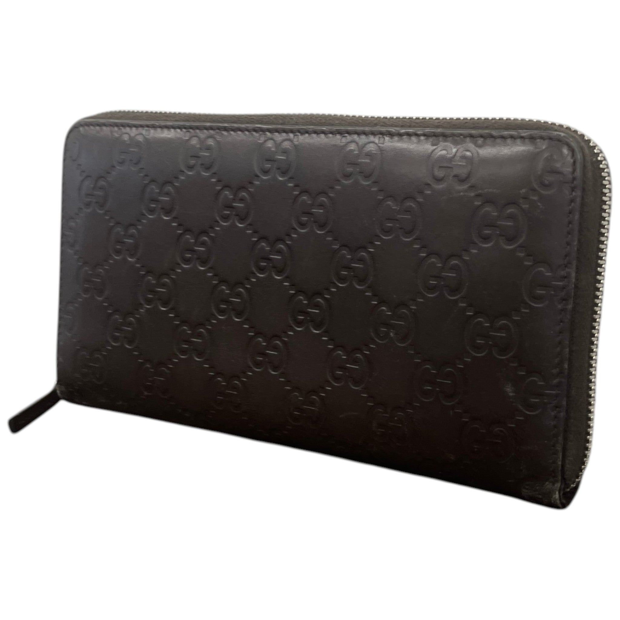 Women's Gg Emblem Zip Around Wallet Brown