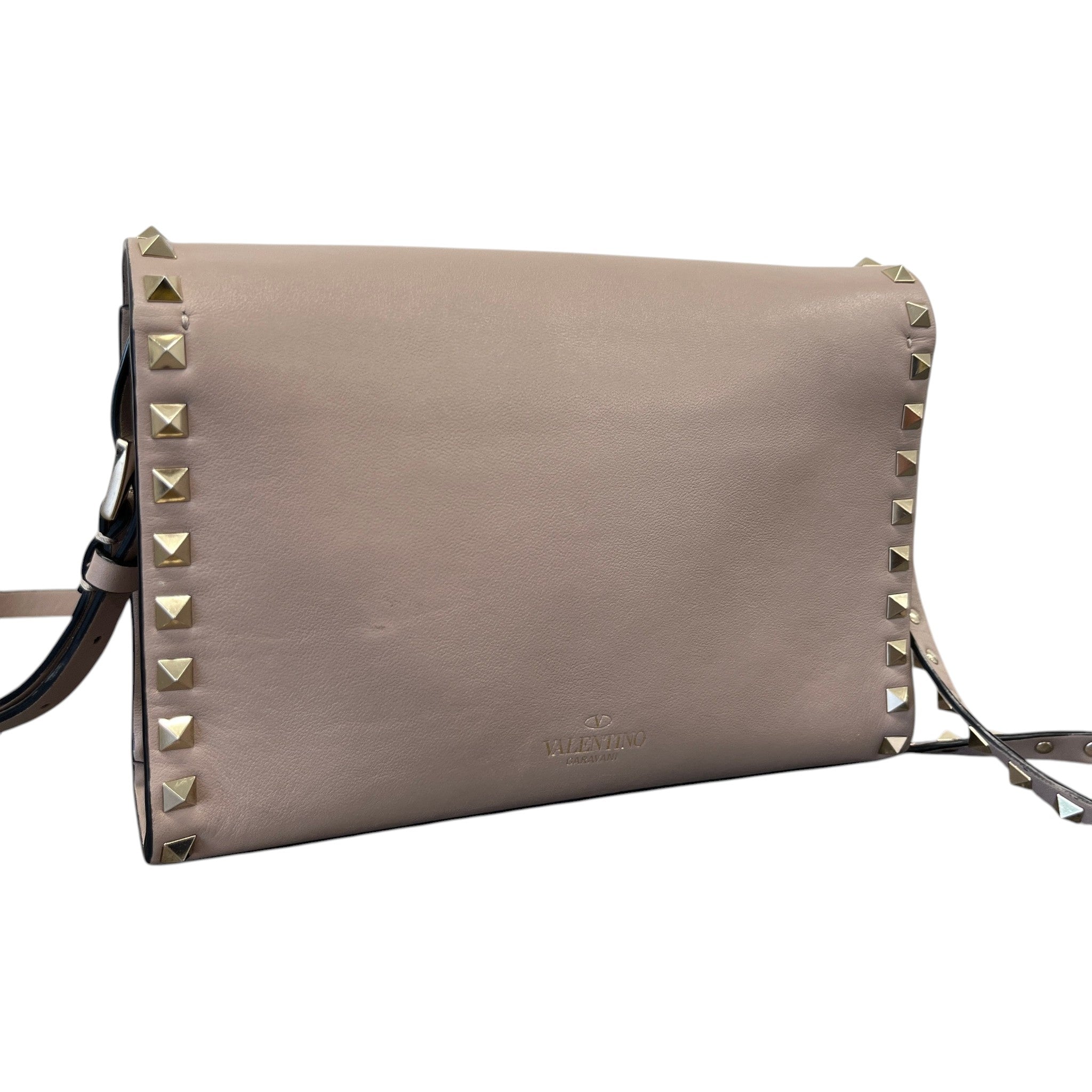 Women's Small Rockstud Crossbody Bag Nude