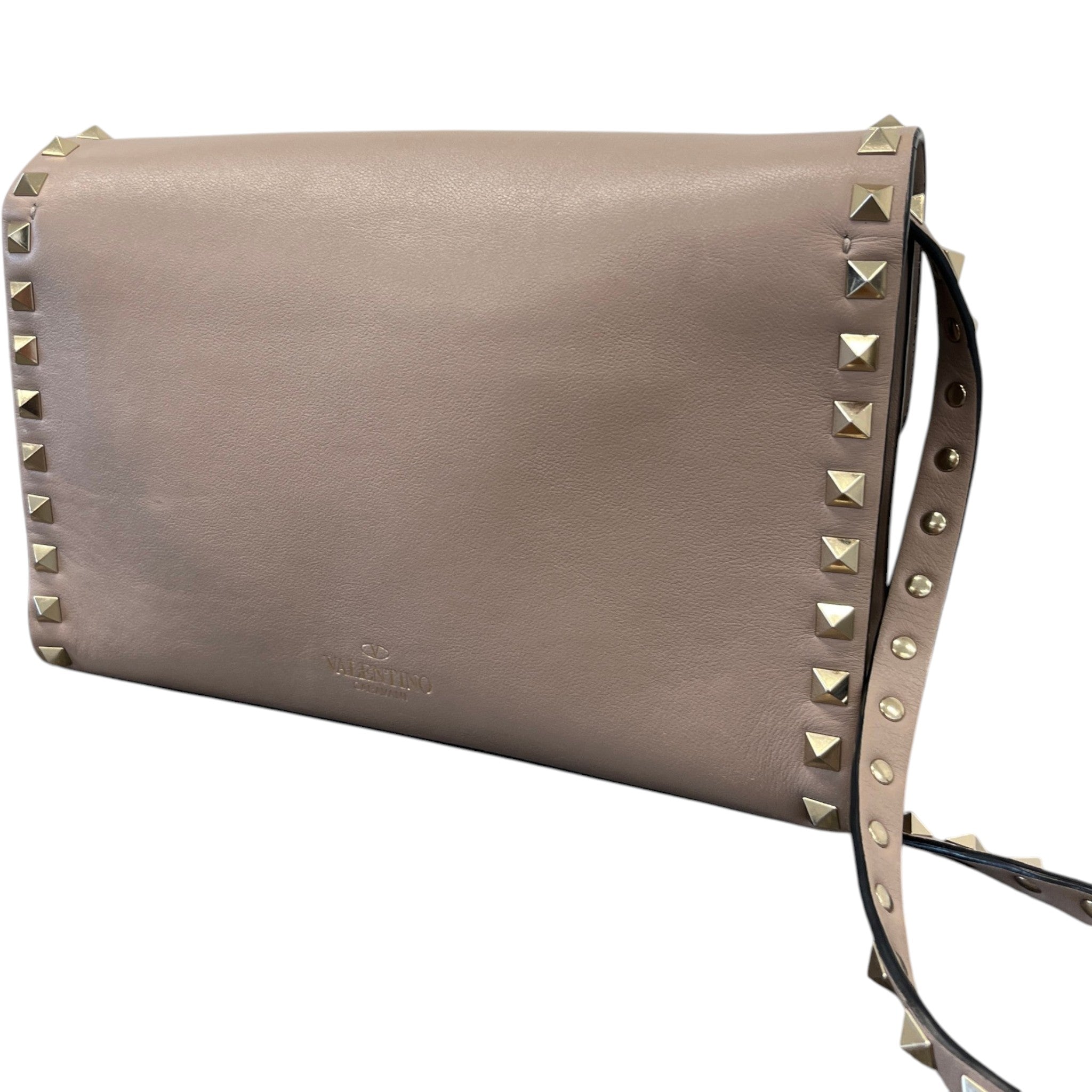 Women's Small Rockstud Crossbody Bag Nude