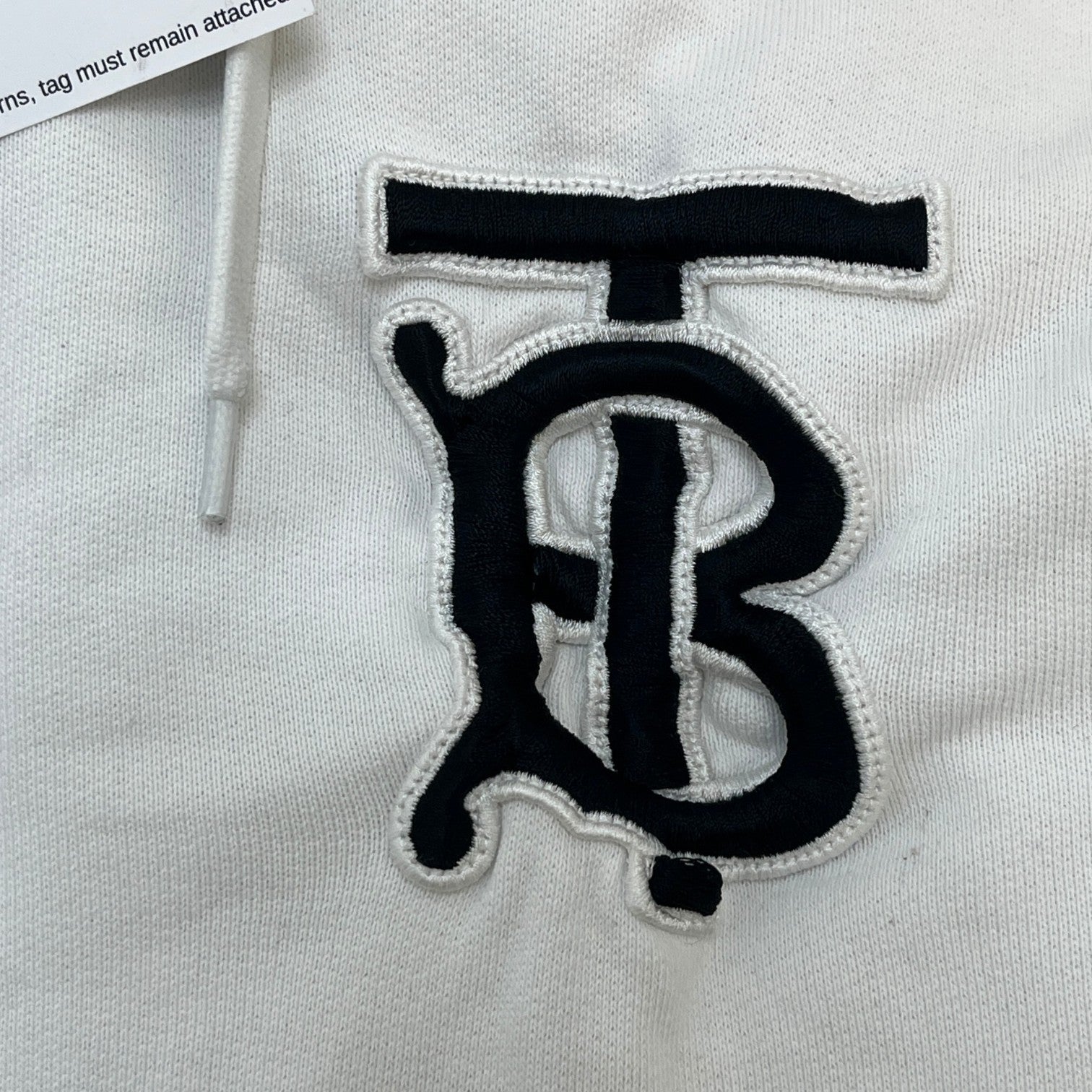 Men's Embroidered Logo Hoodie White Size M