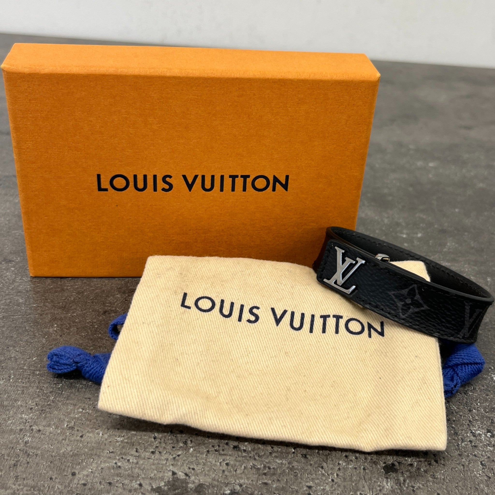 Men's Slim Monogram Eclipse Bracelet Black