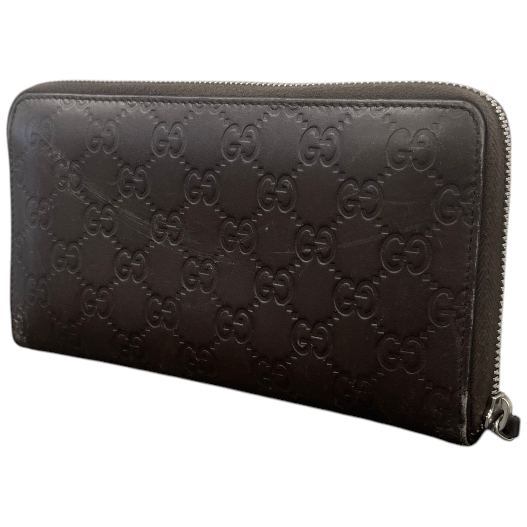 Women's Gg Emblem Zip Around Wallet Brown