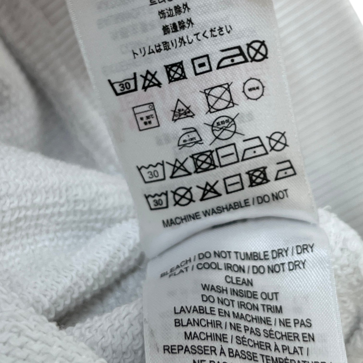 Men's Embroidered Logo Hoodie White Size M