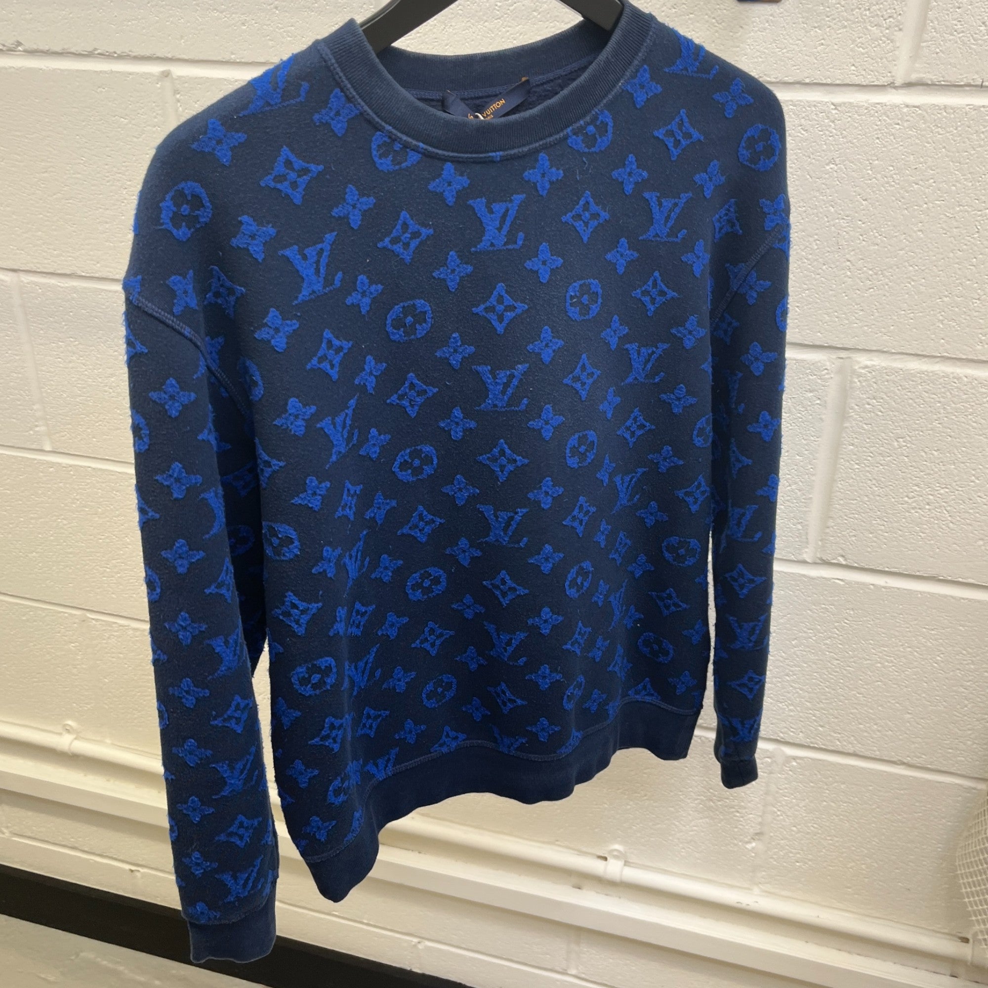 Men's Monogram Sweatshirt Blue Size XS