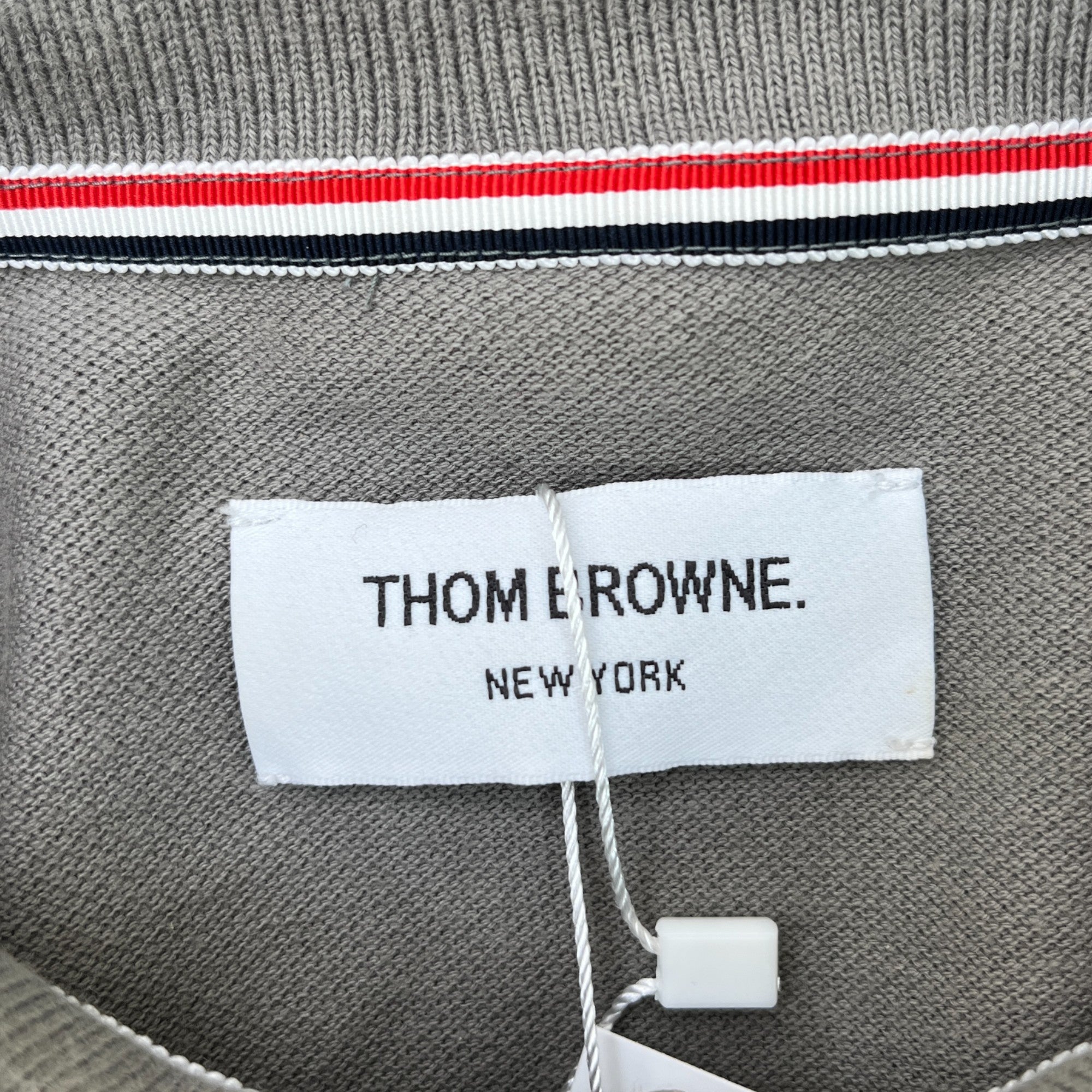 Men's Logo Patch Polo Shirt Grey Size S