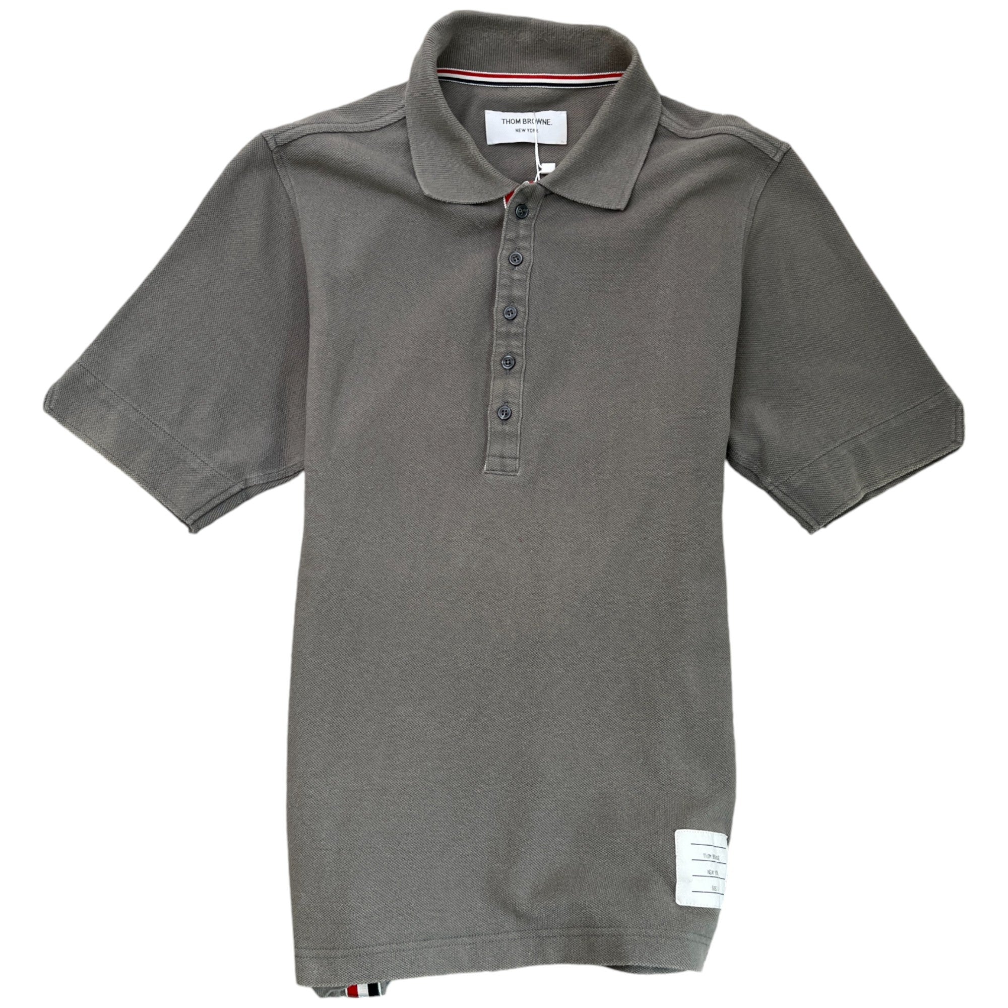 Men's Logo Patch Polo Shirt Grey Size S