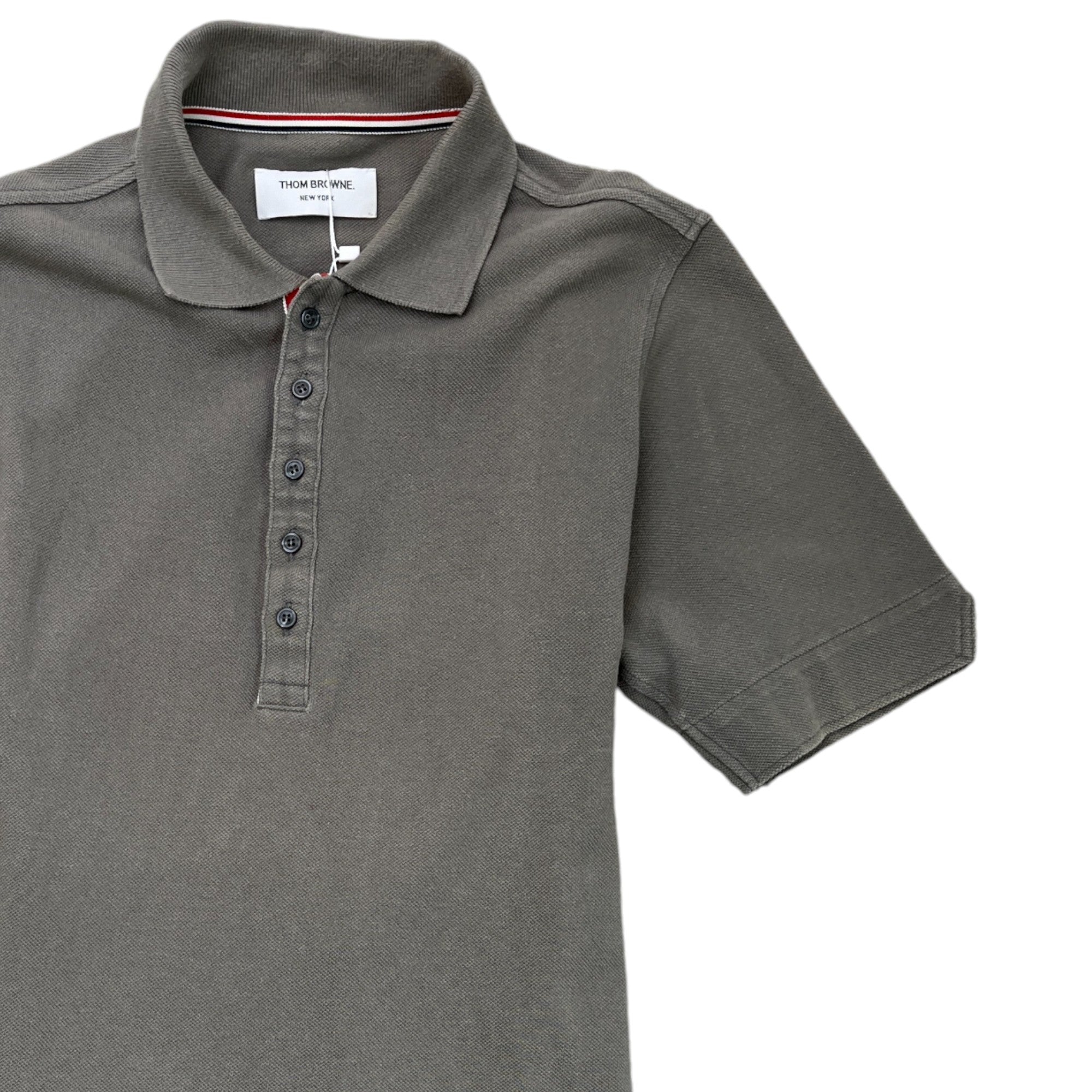 Men's Logo Patch Polo Shirt Grey Size S