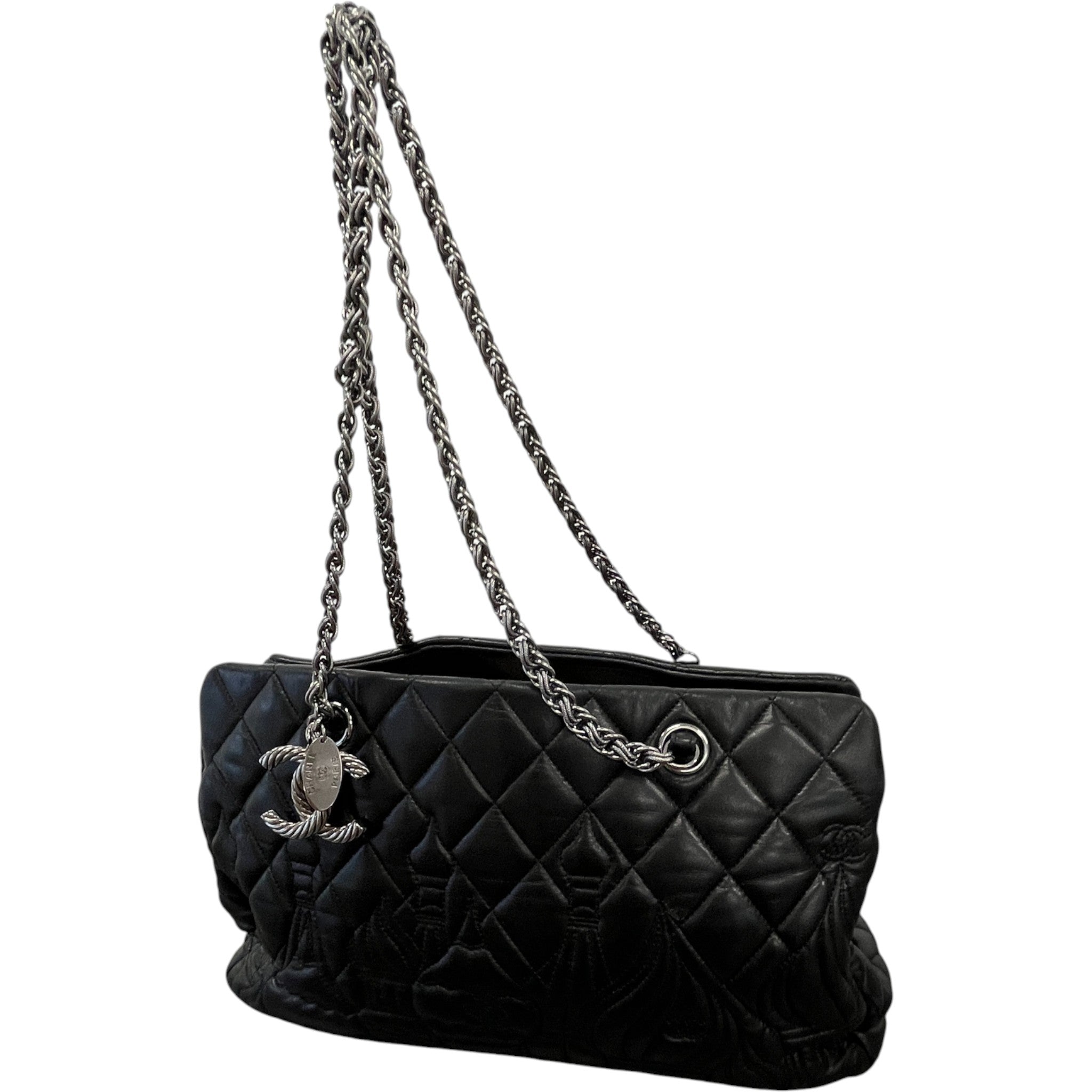 Women's Paris-Moscow Red Square Tote Handbag Black