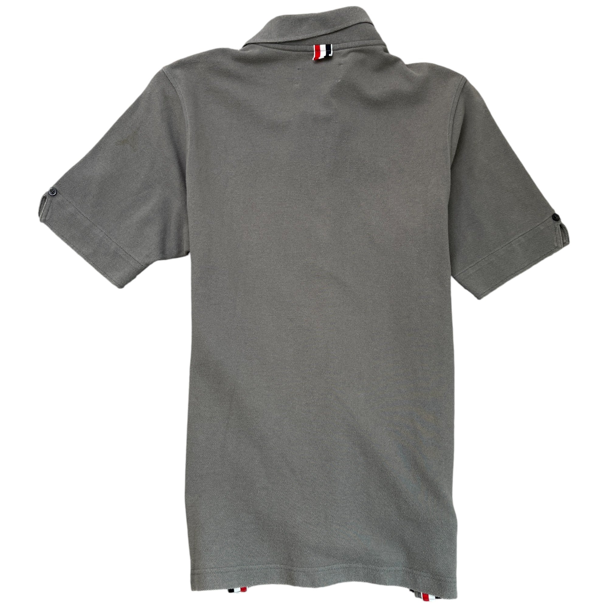 Men's Logo Patch Polo Shirt Grey Size S