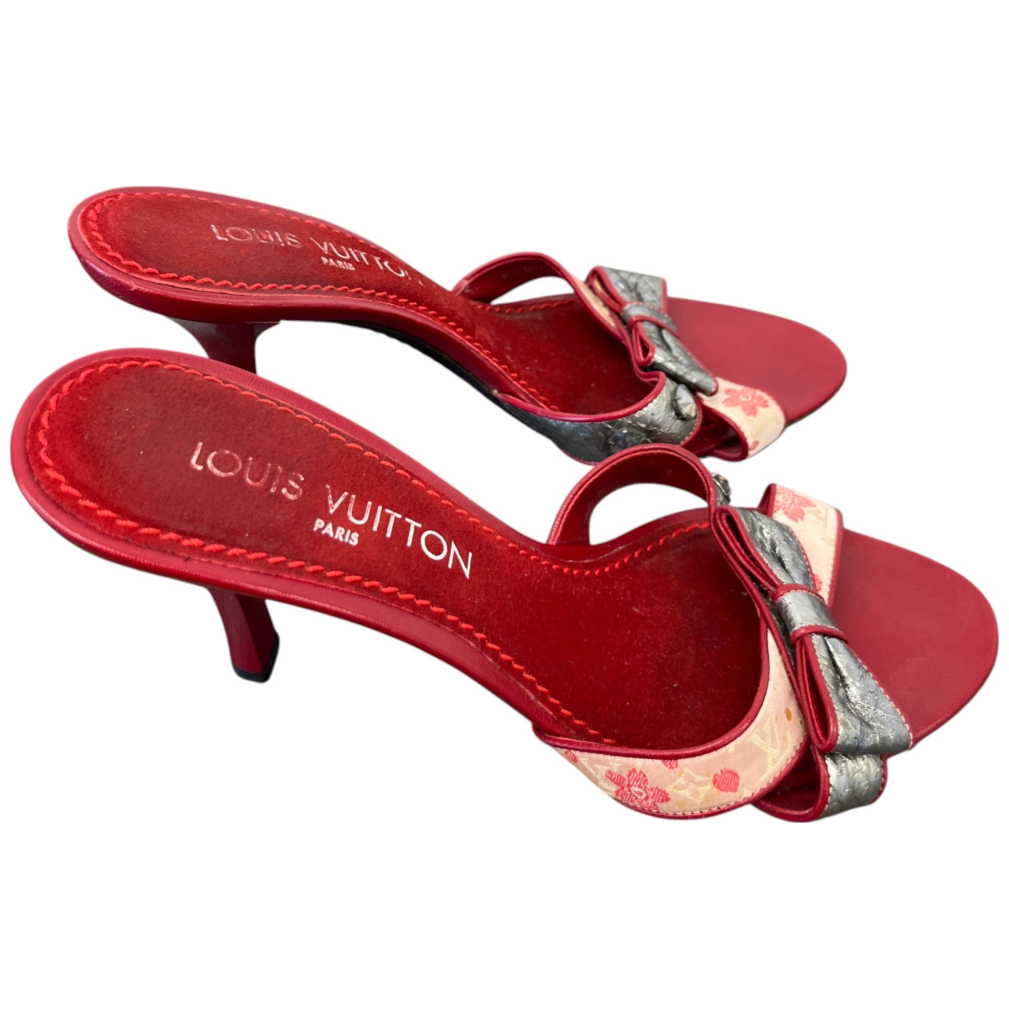 Women's Takashi Murakami Monogram Cherry Blossom Heels Red Size EU 37.5 / UK 4.5