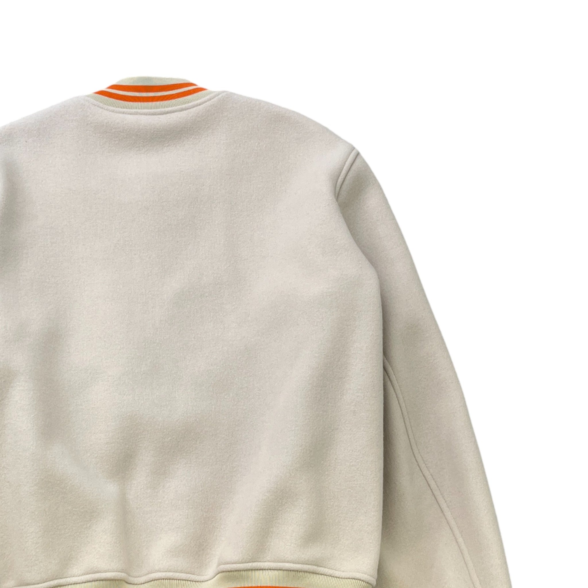 Men's Ow Patch Logo Varsity Jacket Beige Size L