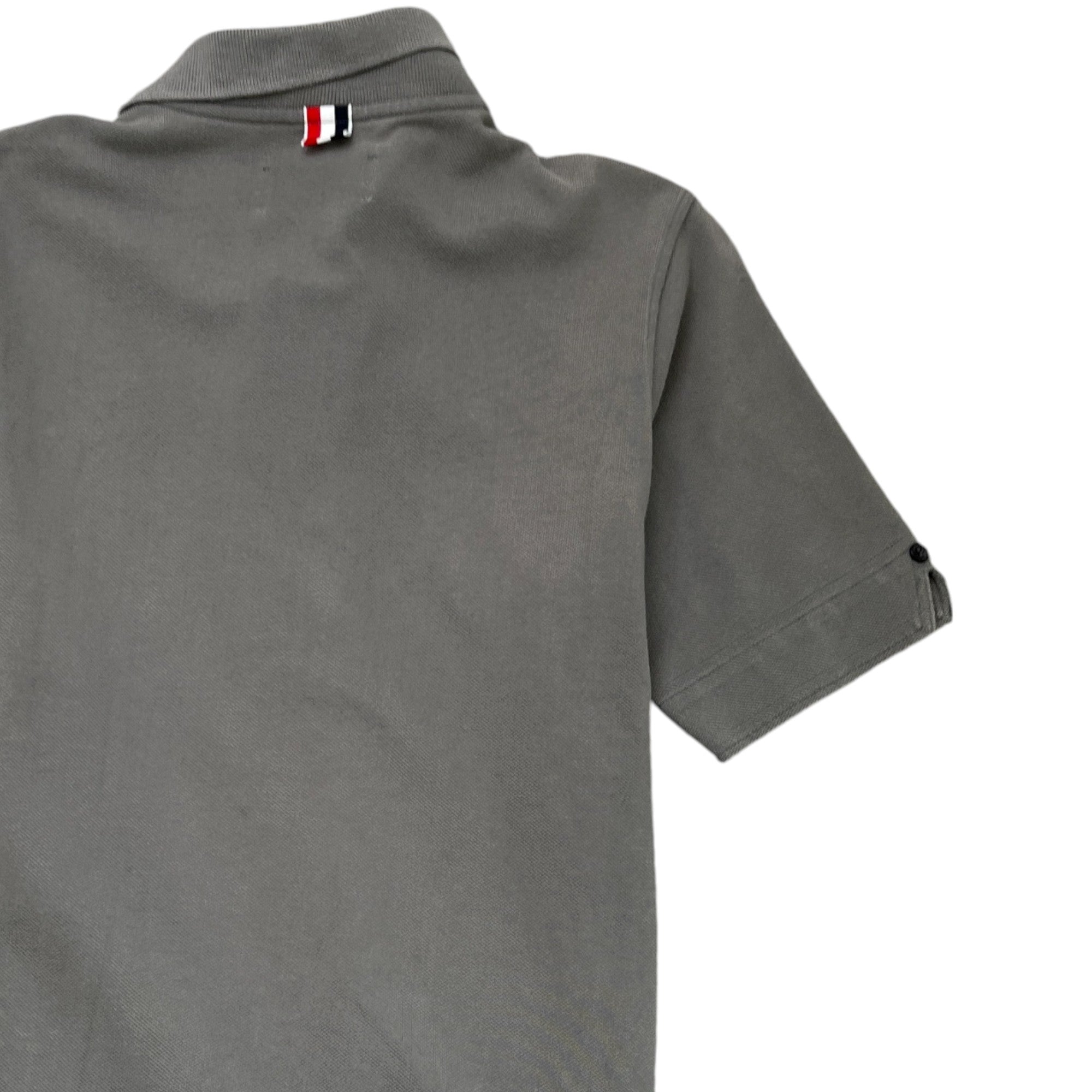 Men's Logo Patch Polo Shirt Grey Size S