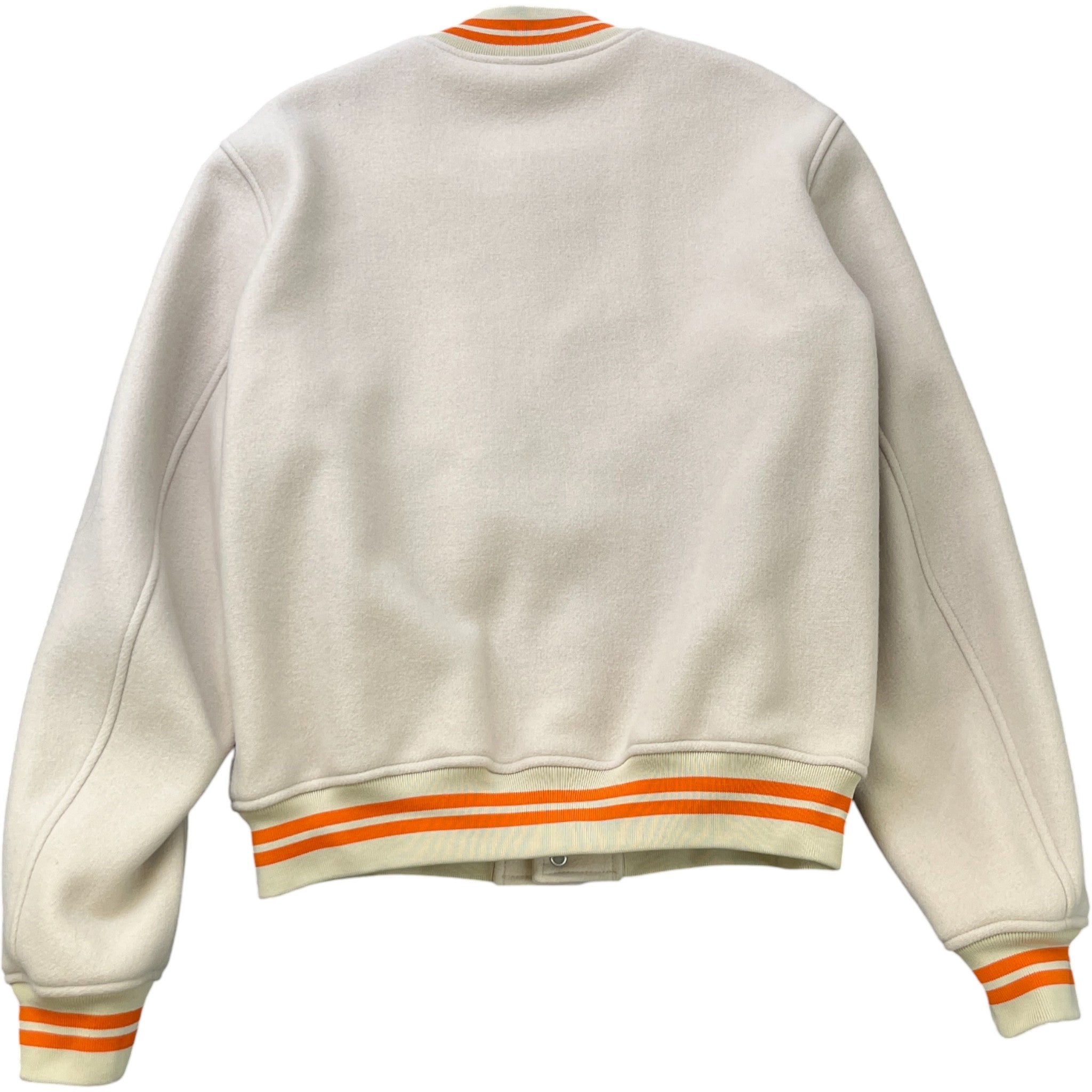 Men's Ow Patch Logo Varsity Jacket Beige Size L