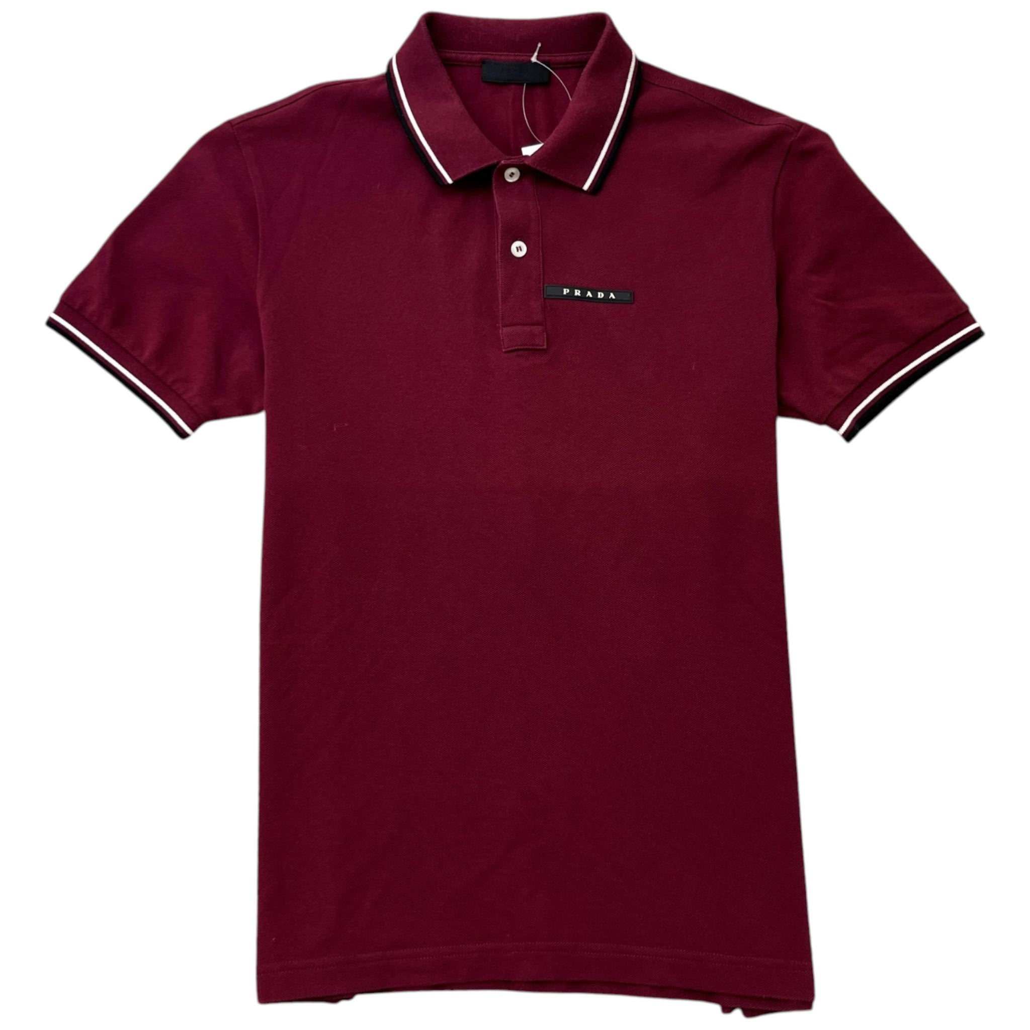 Men's Rubber Logo Polo Shirt Burgundy Size L