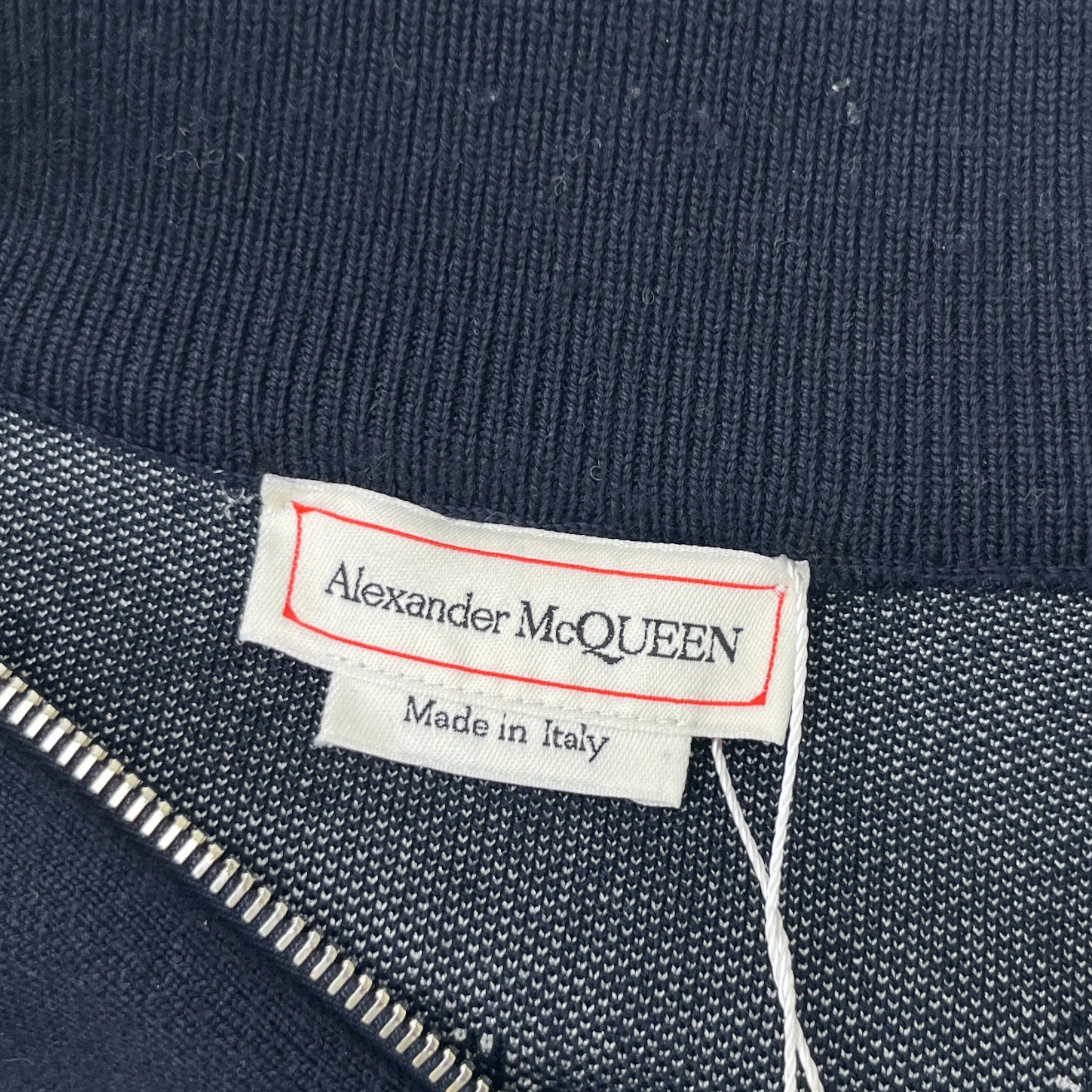 Men's Embroidered Logo Varsity Jacket Navy Size M