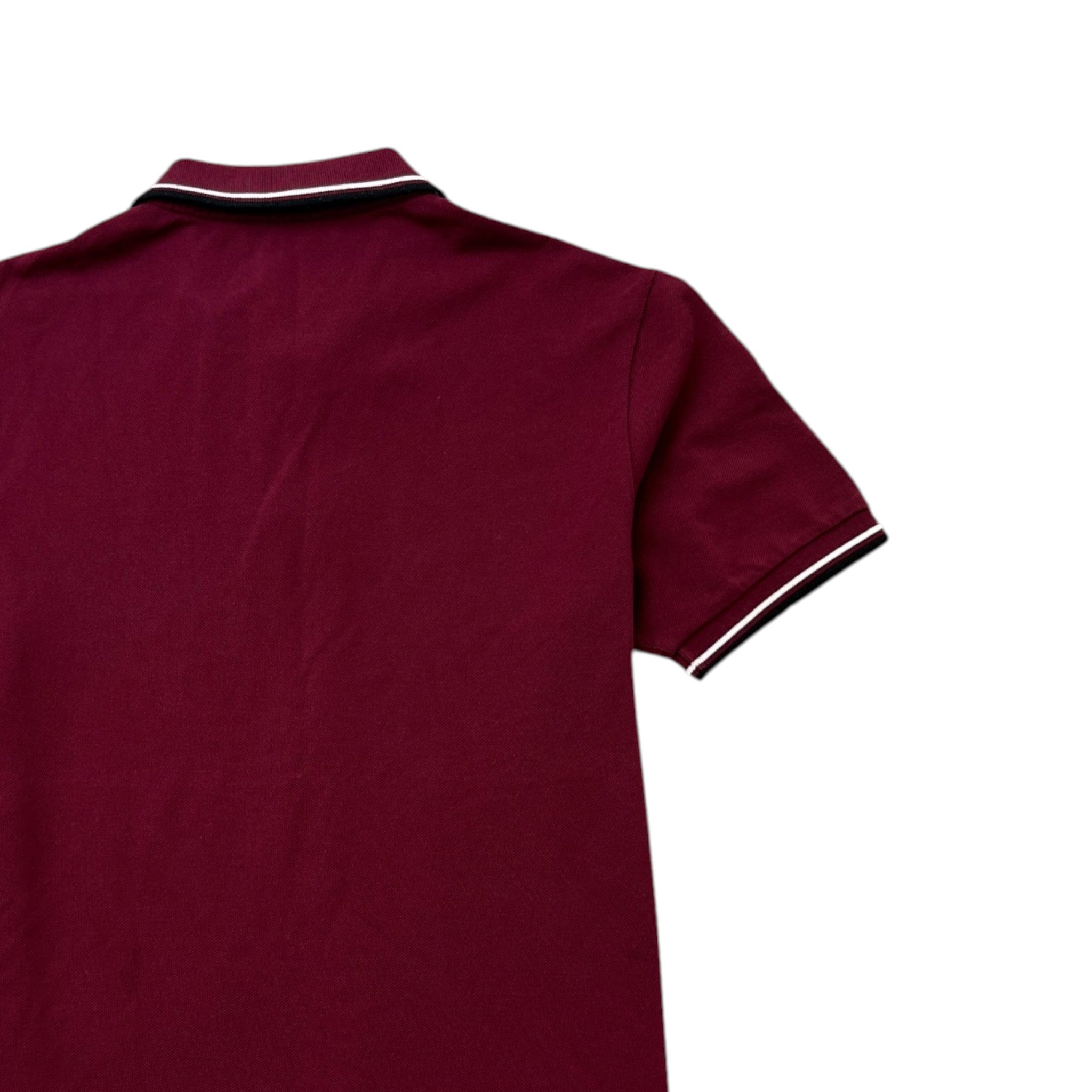 Men's Rubber Logo Polo Shirt Burgundy Size L