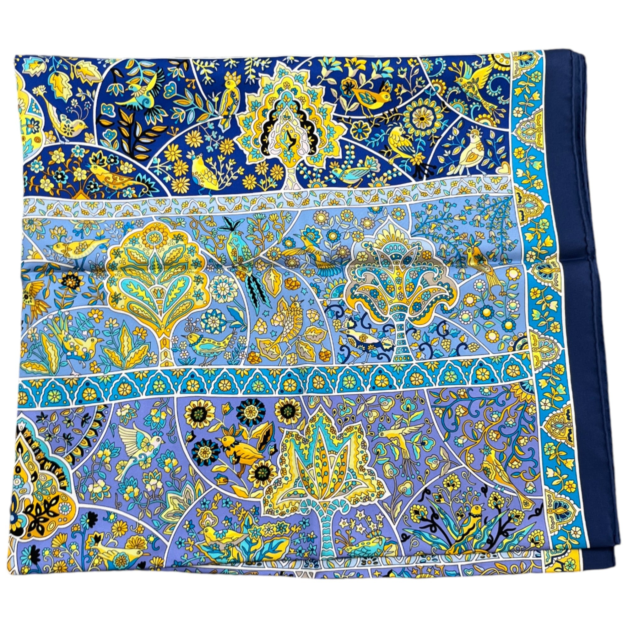 Women's Au Pays Des Oiseaux Fleurs Floral Scarf Blue
