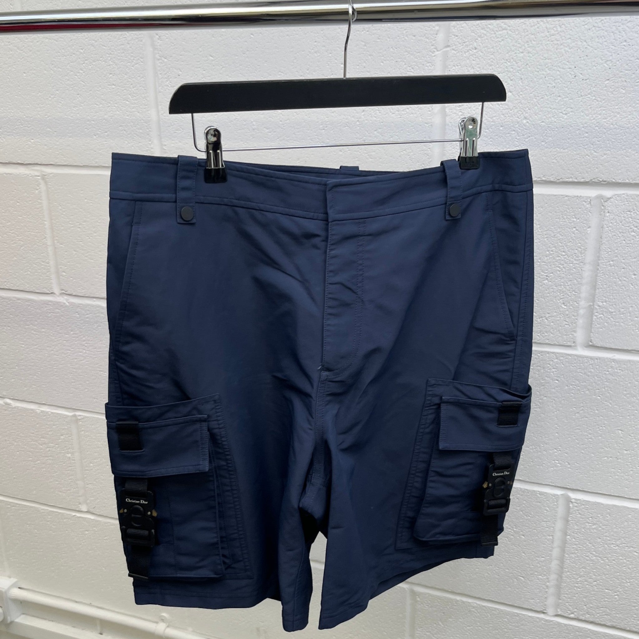 Men's Buckle Cargo Shorts Navy Size IT 50 / UK 34