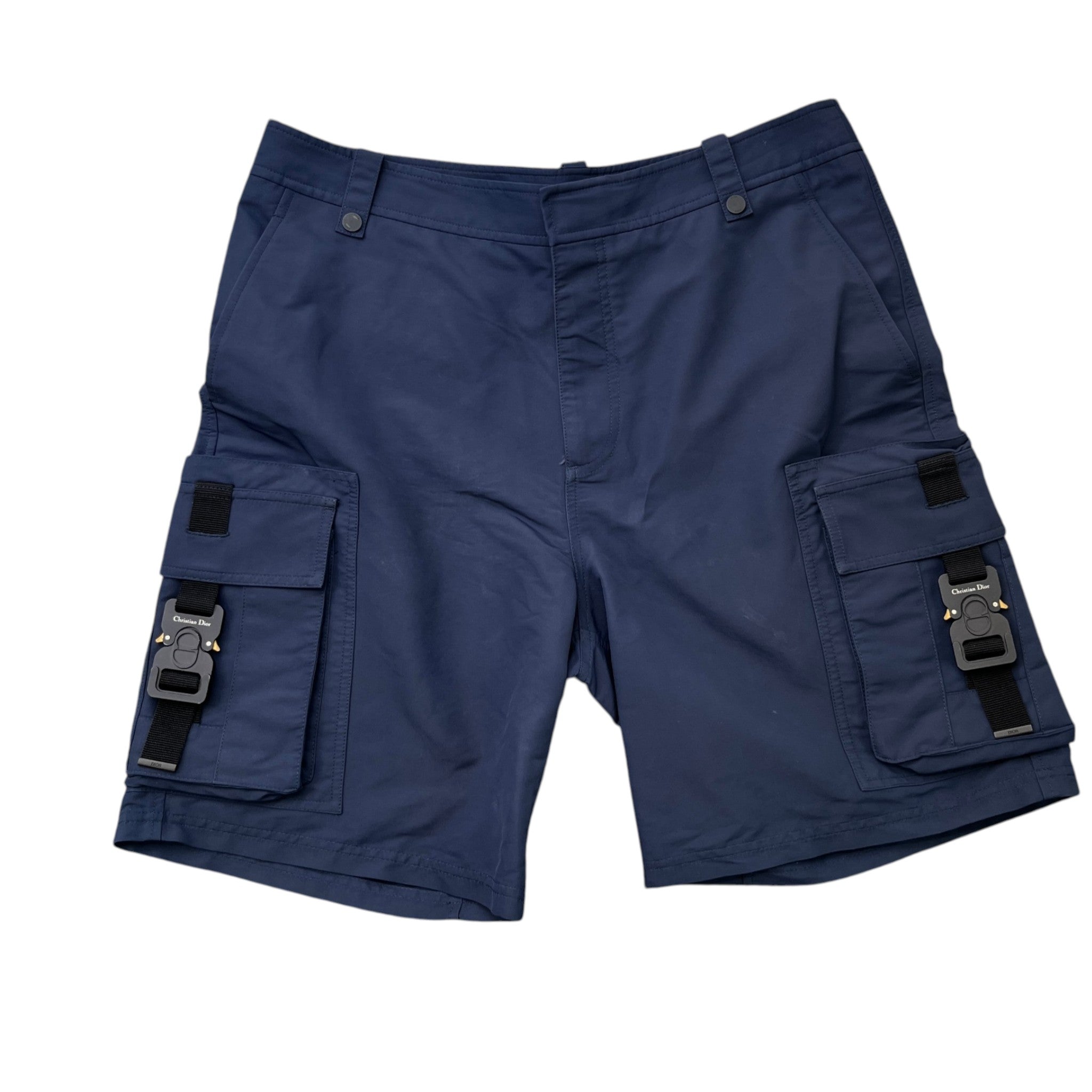 Men's Buckle Cargo Shorts Navy Size IT 50 / UK 34