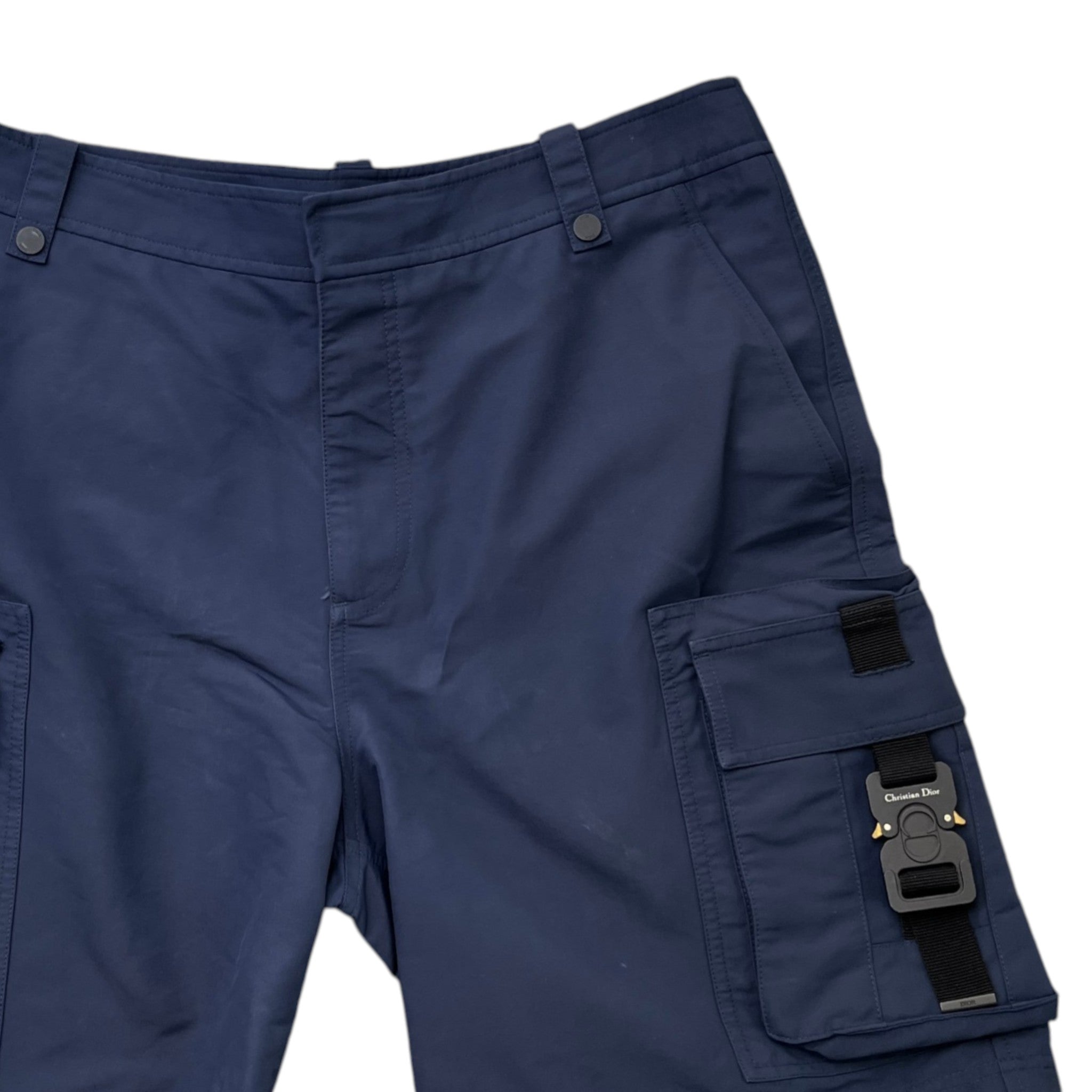 Men's Buckle Cargo Shorts Navy Size IT 50 / UK 34